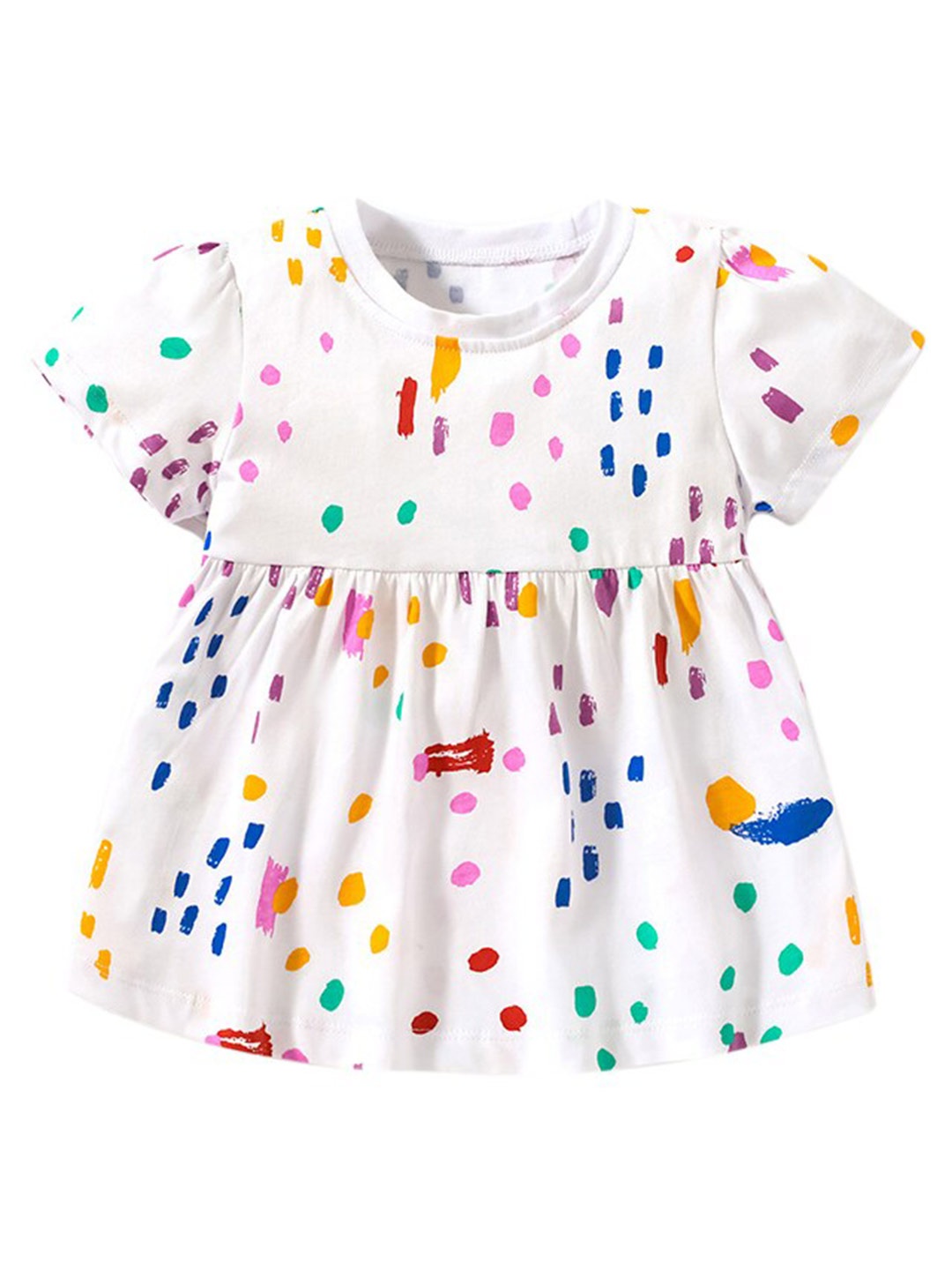 

StyleCast Girls White Abstract Printed Cotton A-Line Dress