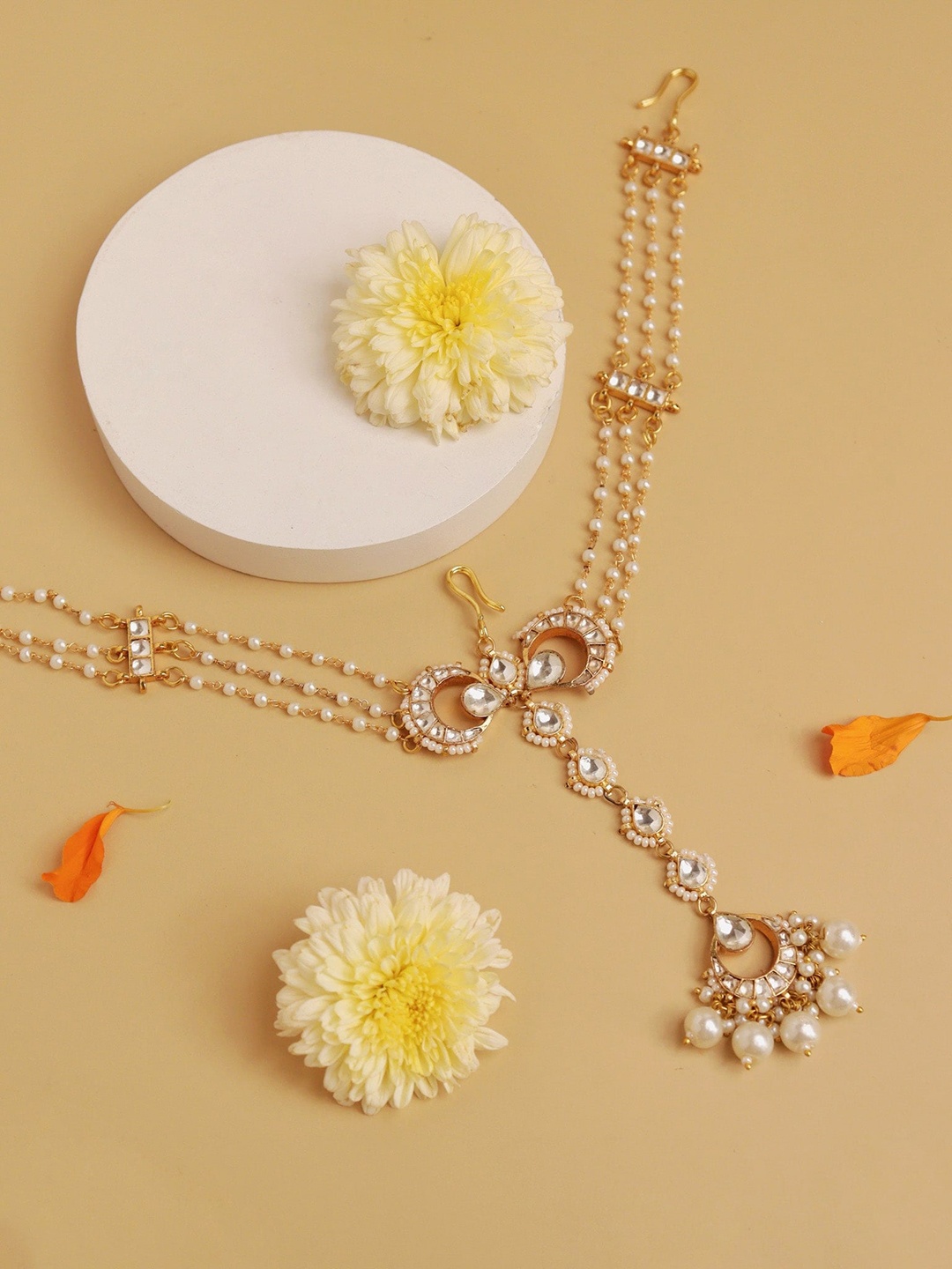 

CURIO COTTAGE 18 KT Gold-Plated Kundan-Studded Matha Patti