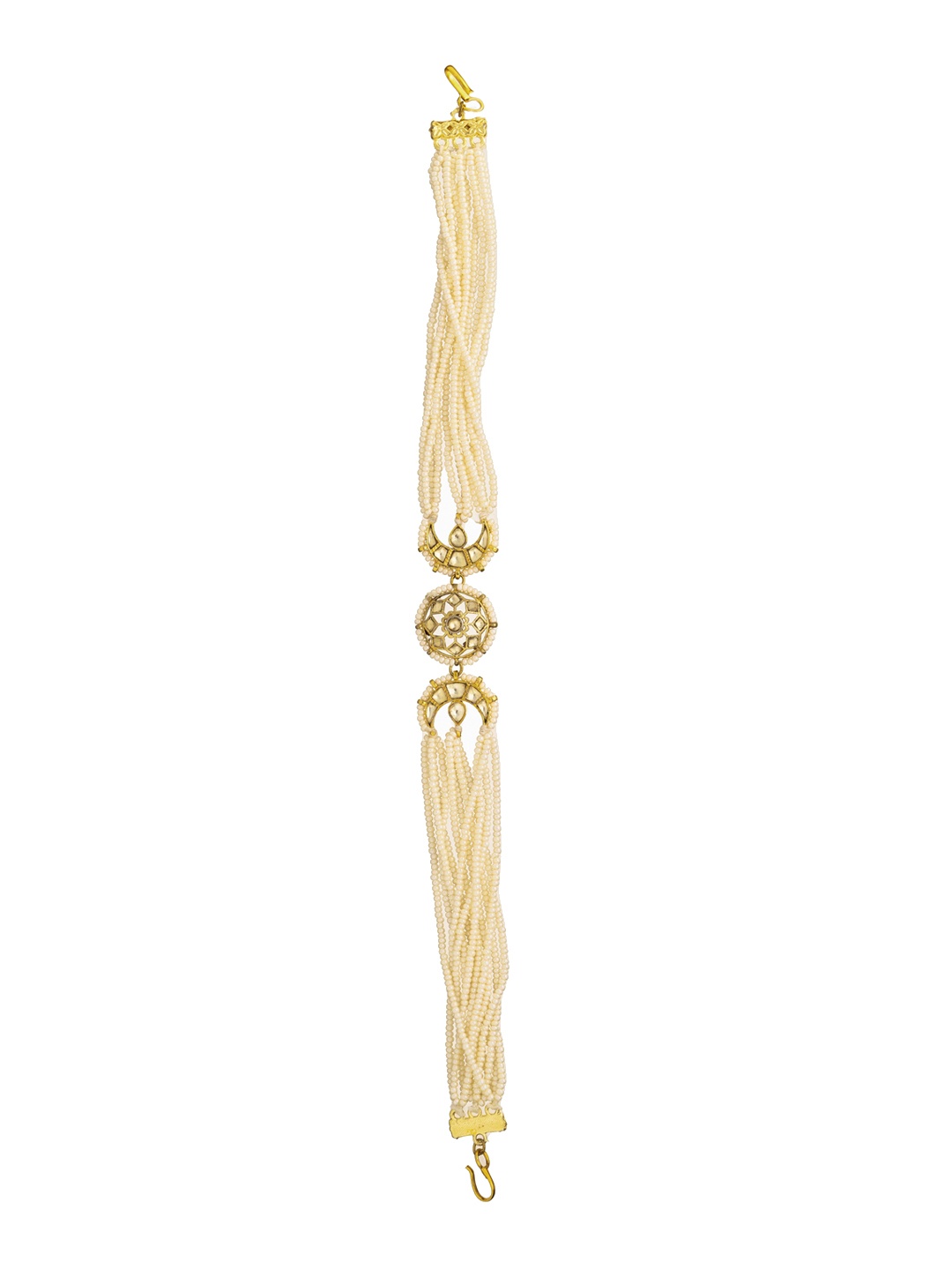 

CURIO COTTAGE Gold-Plated Kundan-Studded & Pearl Beaded Mathapati