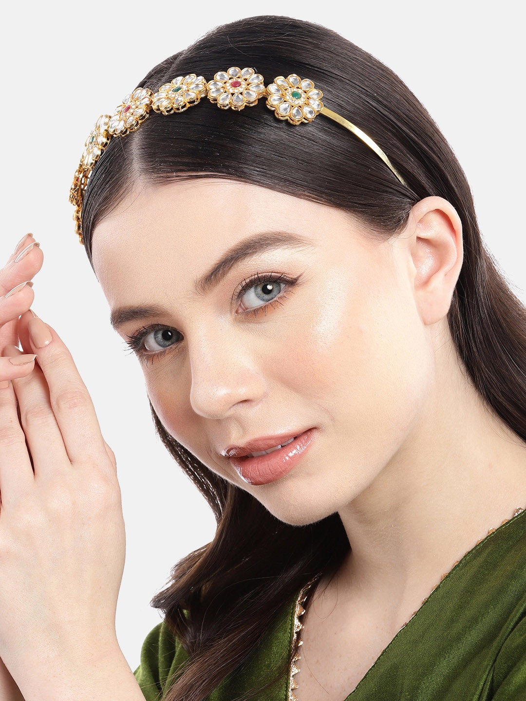 

Anouk Women Gold-Plated Kundan Embellished Hairband