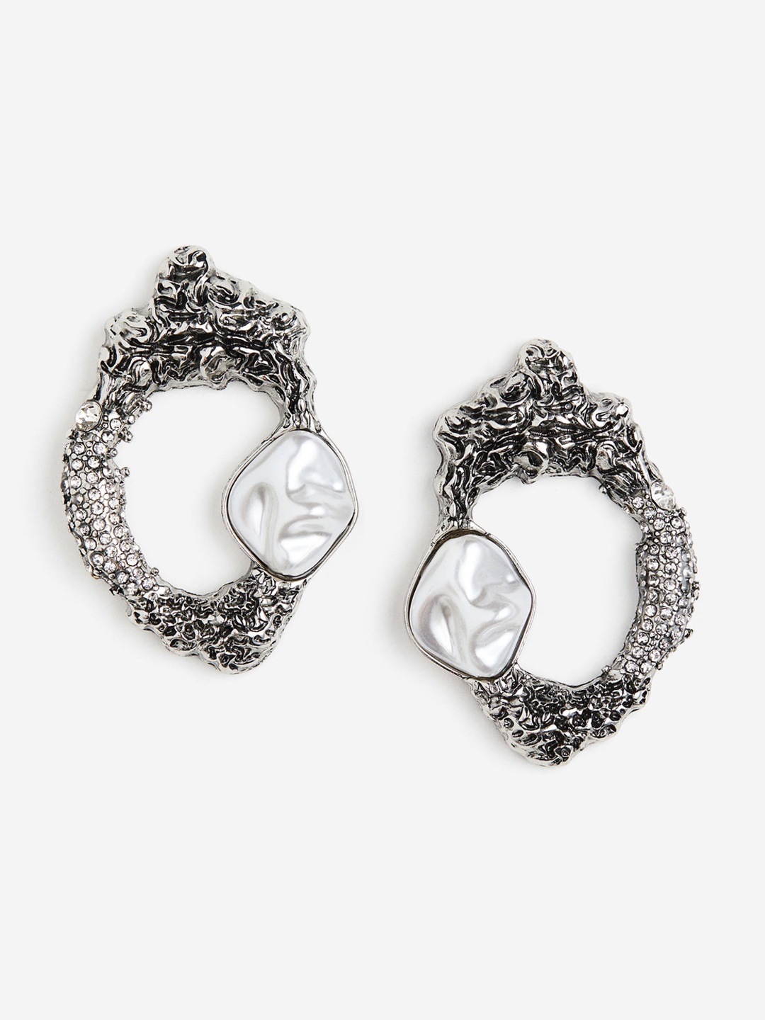 

H&M Embellished Earrings, Silver