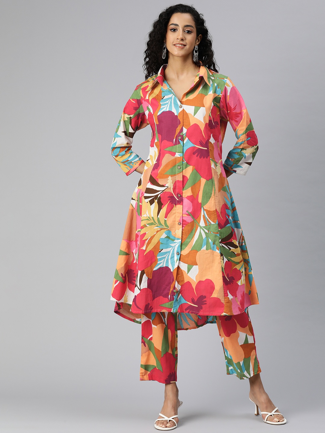 Readiprint Women Printed Pure Cotton Tunic with Palazzos, Multi