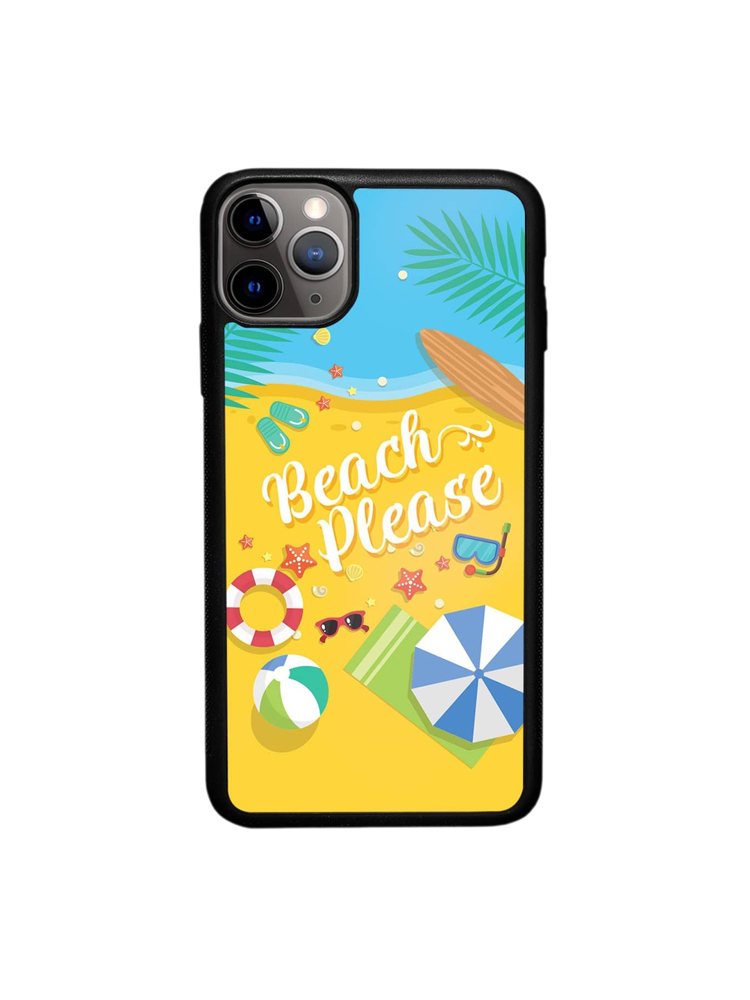 

macmerise Beach Please iPhone 11 Pro Max Bumper Case Cover, Yellow
