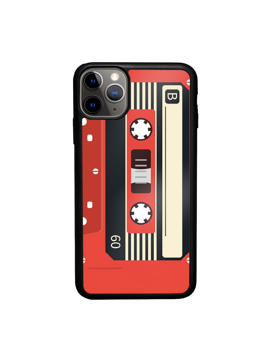 

macmerise Cassette Printed iPhone 11 Pro Max Bumper Cover, Red