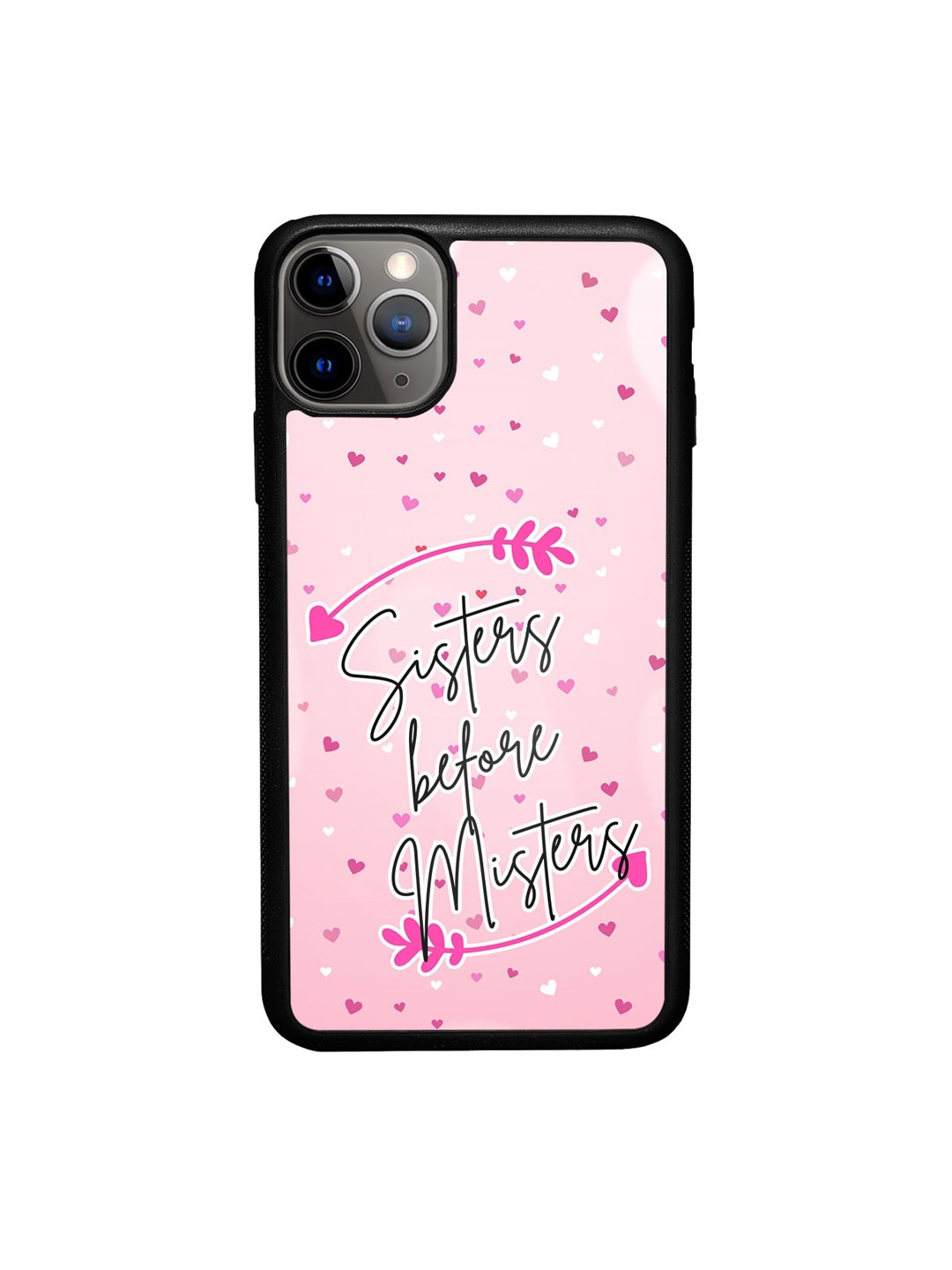 

macmerise Sister Before Mister Printed iPhone 11 Pro Bumper Case Cover, Pink