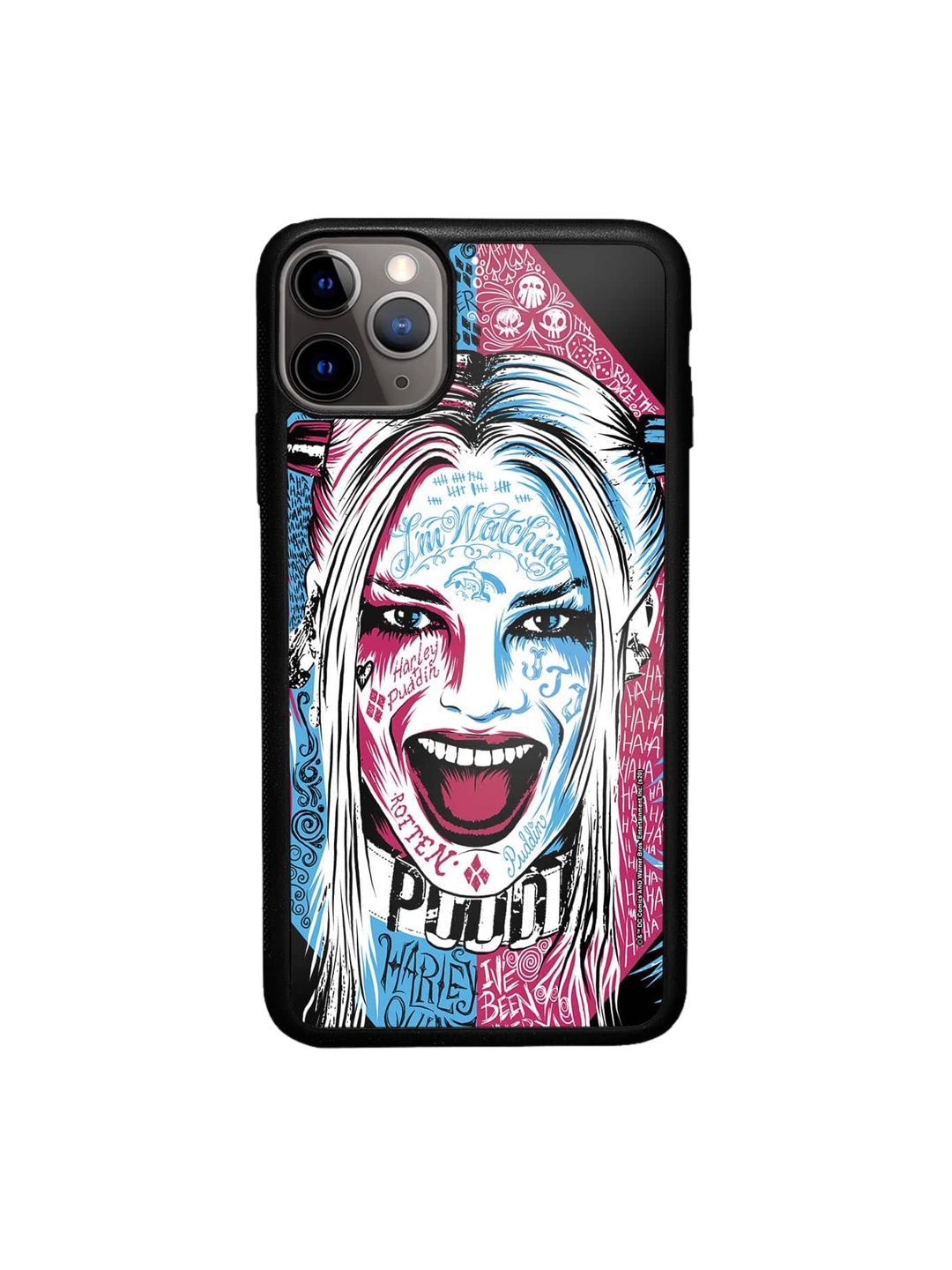 

macmerise Wicked Harley Quinn Printed Glossy Finish iPhone 11 Pro Bumper Case Cover, Blue