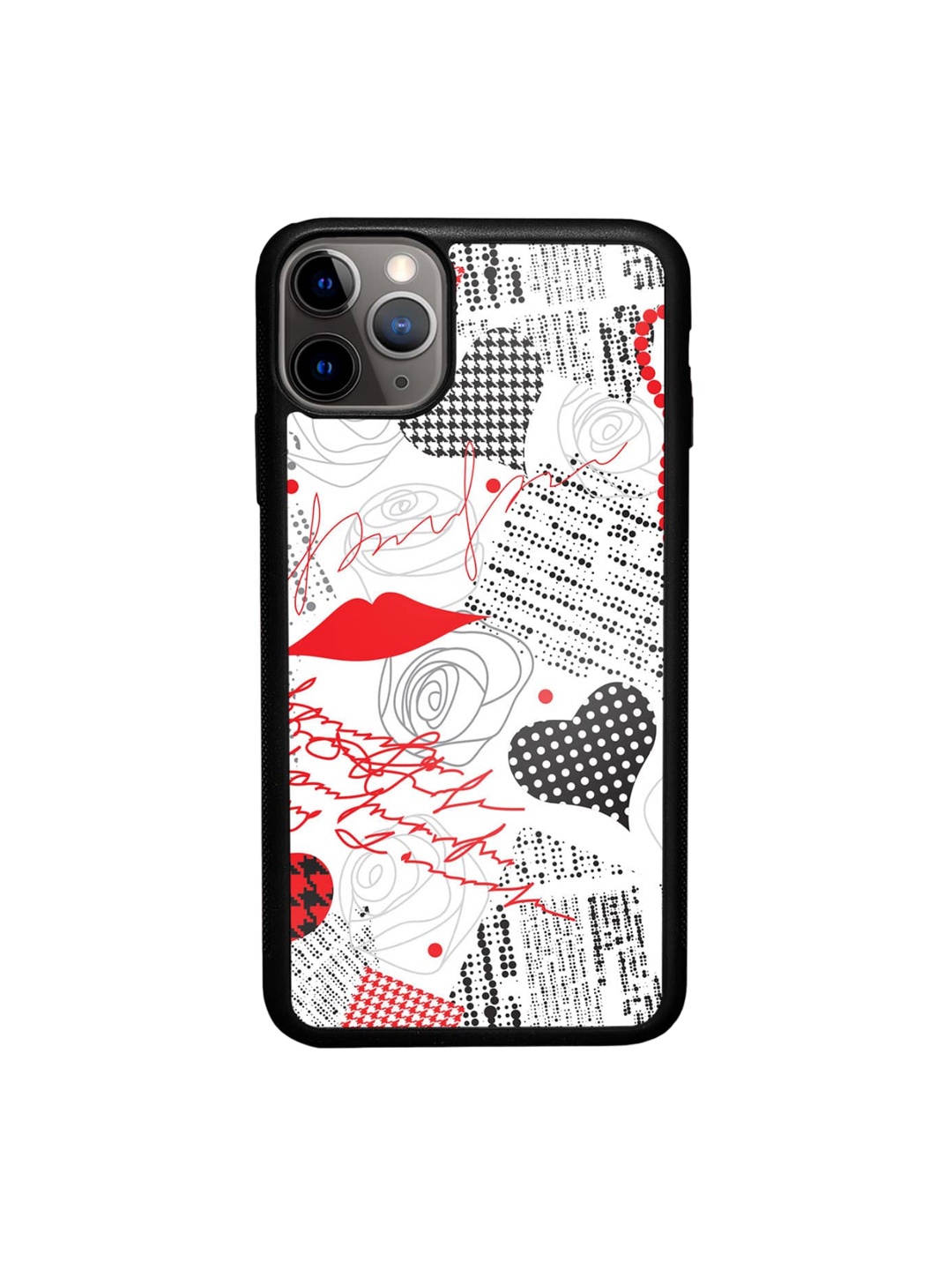 

macmerise Unisex Quirky Printed iPhone 11 Pro Max Bumper Cover, White