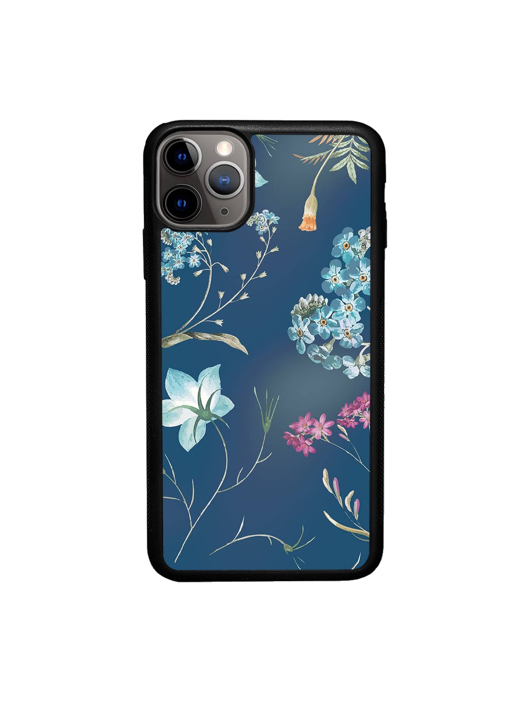 

macmerise Azure Blooms iPhone 11 Pro Max Bumper Case, Blue