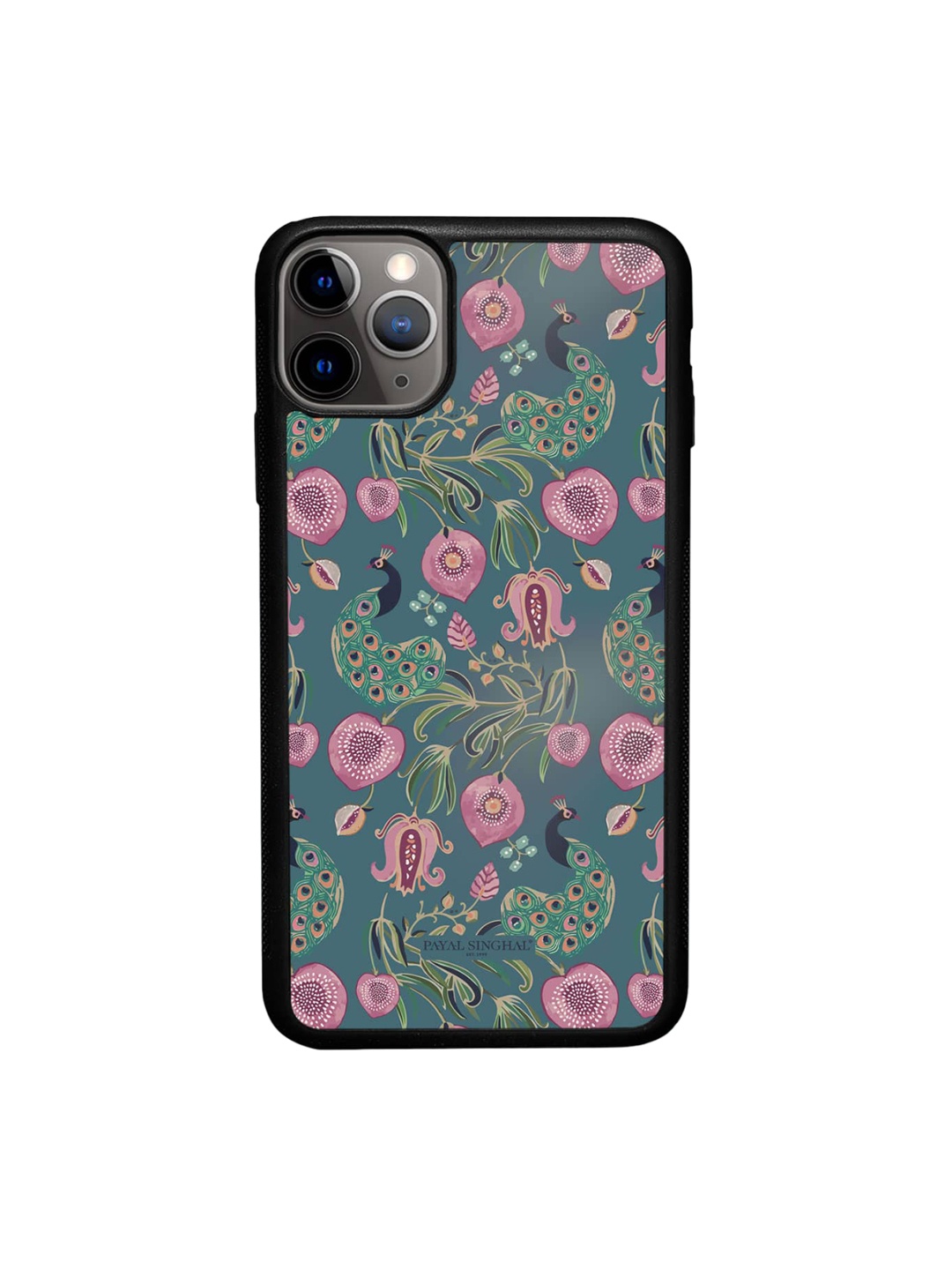 

macmerise Floral Printed iPhone 11 Pro Bumper Case Cover, Grey