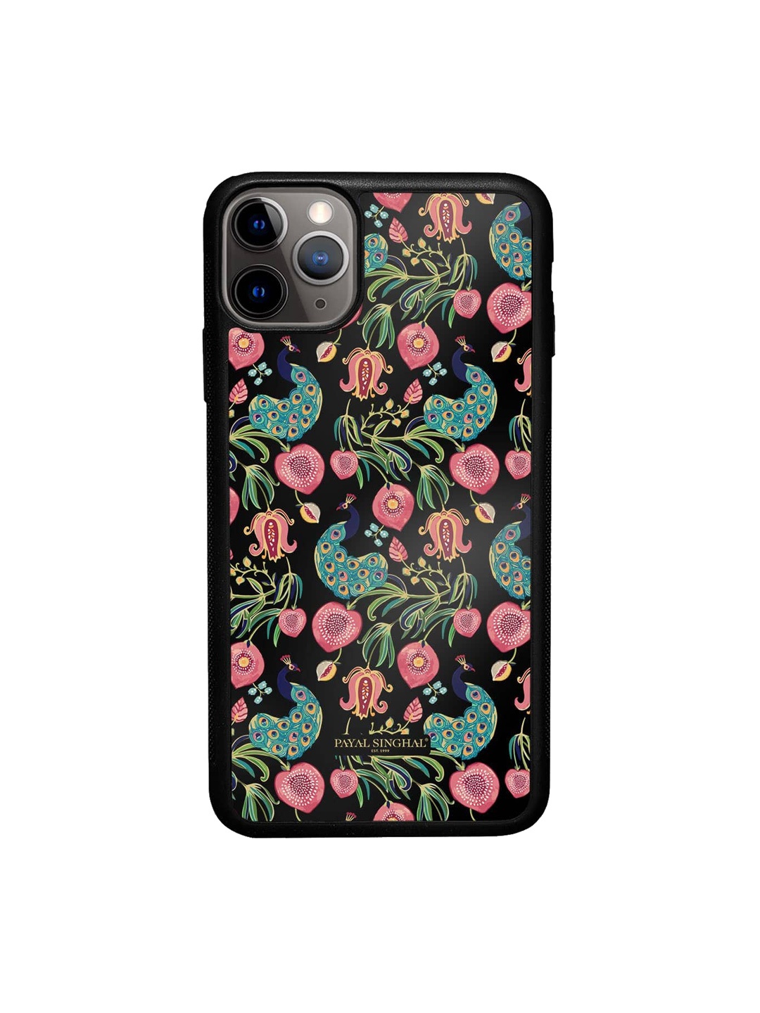 

macmerise Payal Singhal Anaar and Mor IPhone 11 Pro Case Cover, Black
