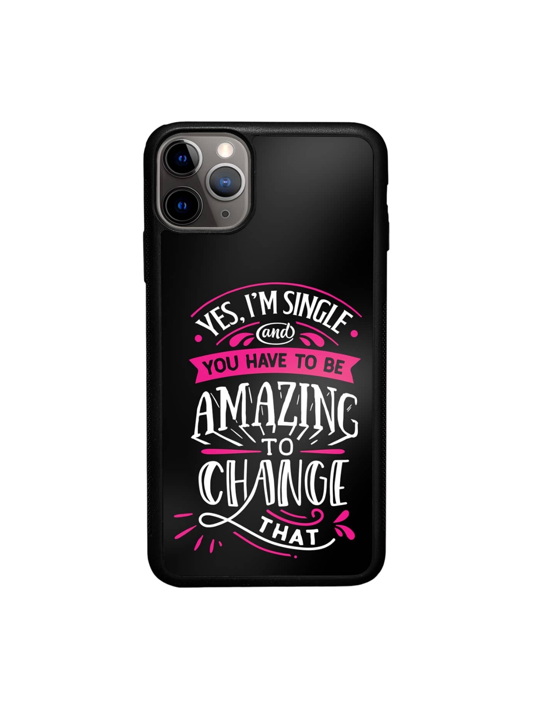 

macmerise Typography Printed iPhone 11 Pro Max Bumper Case, Black