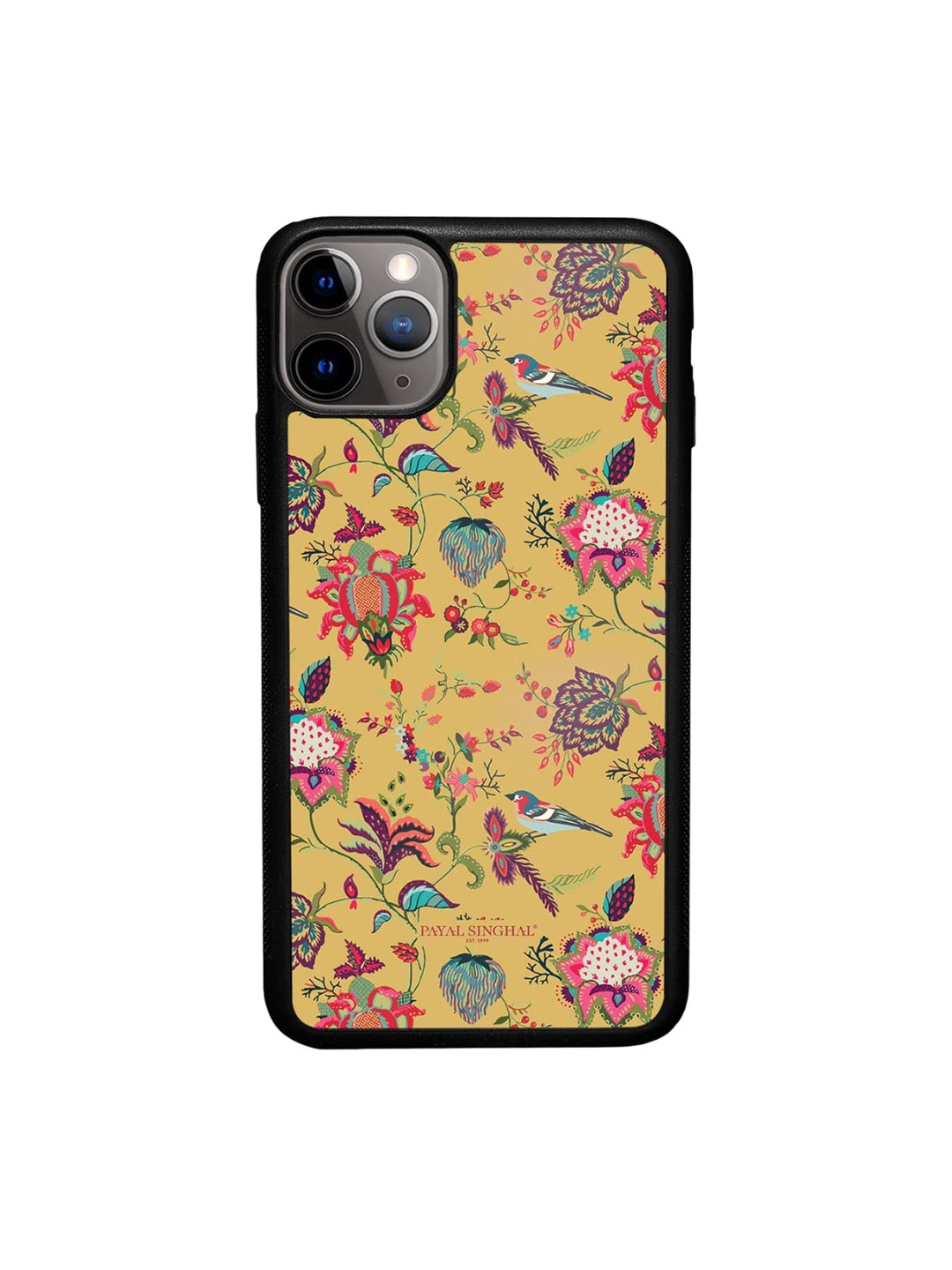 

macmerise Chidiya Printed iPhone 11 Pro Bumper Case Cover, Mustard