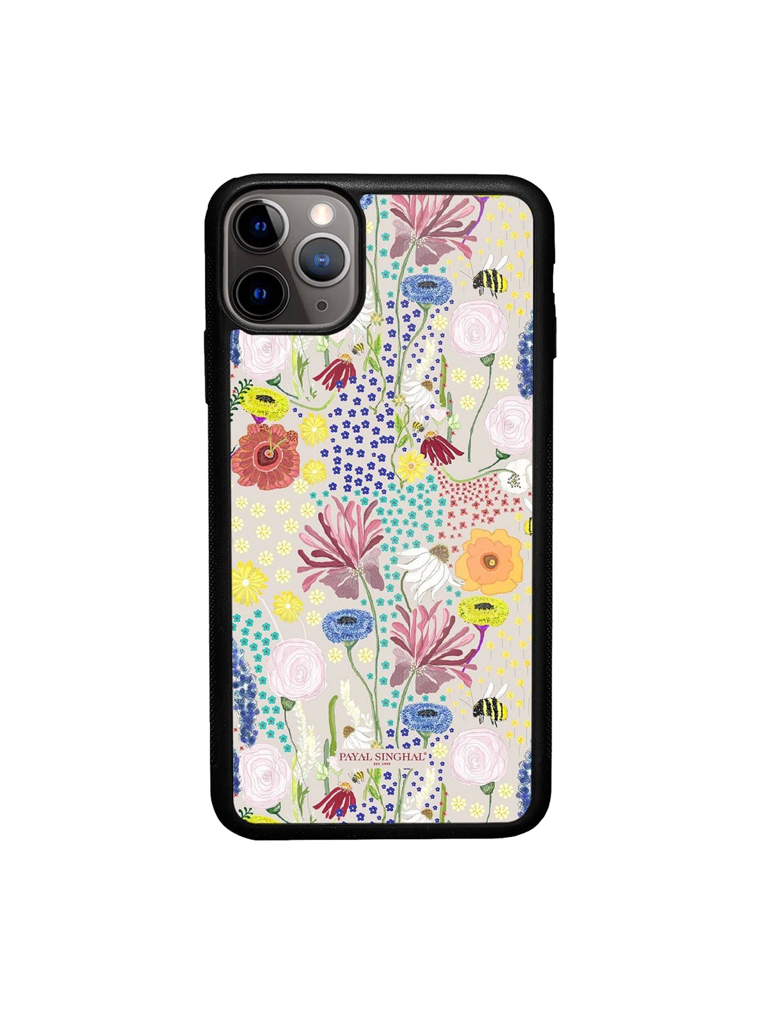 

macmerise Floral Printed iPhone 11 Pro Bumper Case Cover, Beige