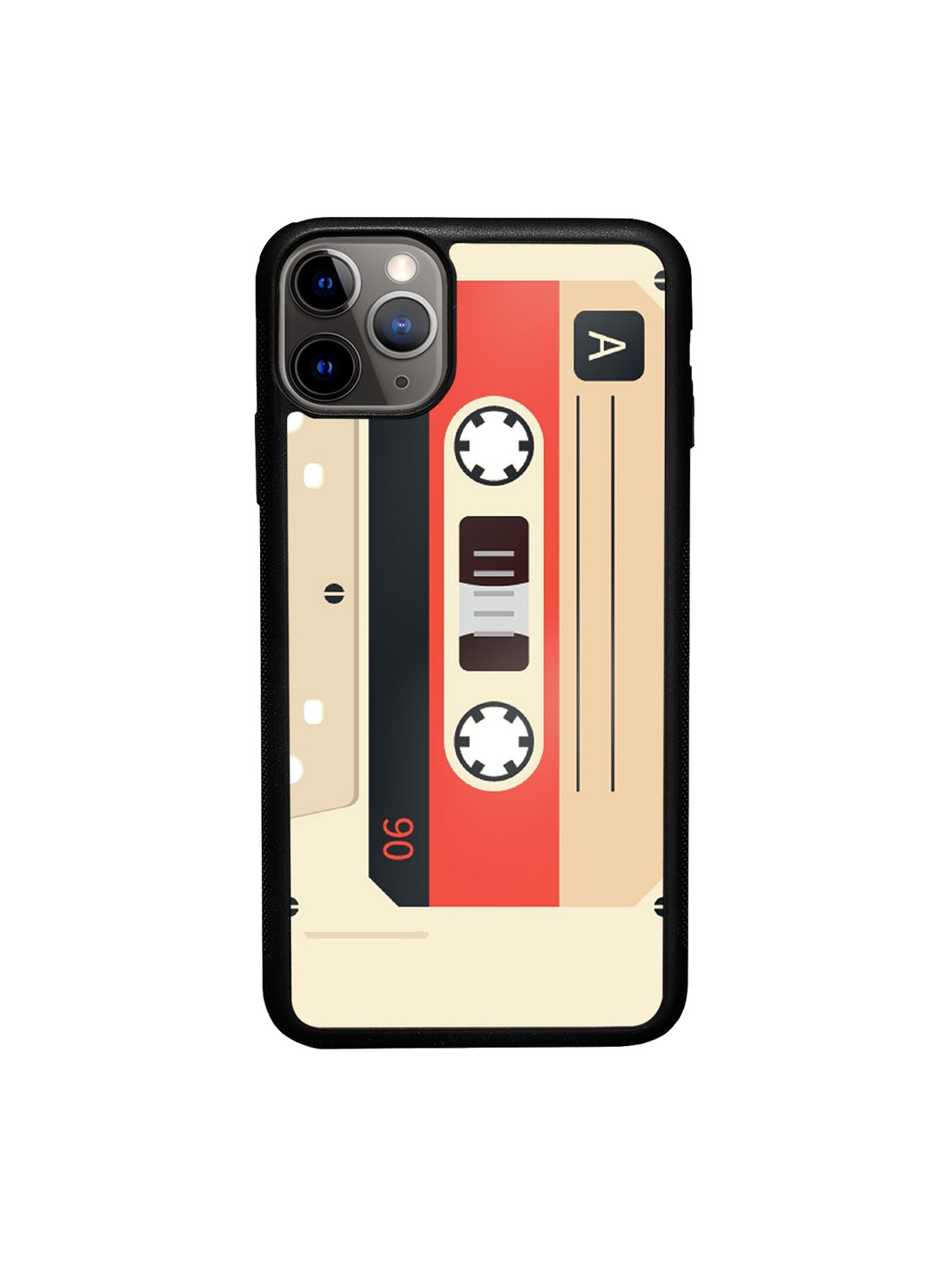 

macmerise Cassette Printed iPhone 11 Pro Max Bumper Case Cover, Cream