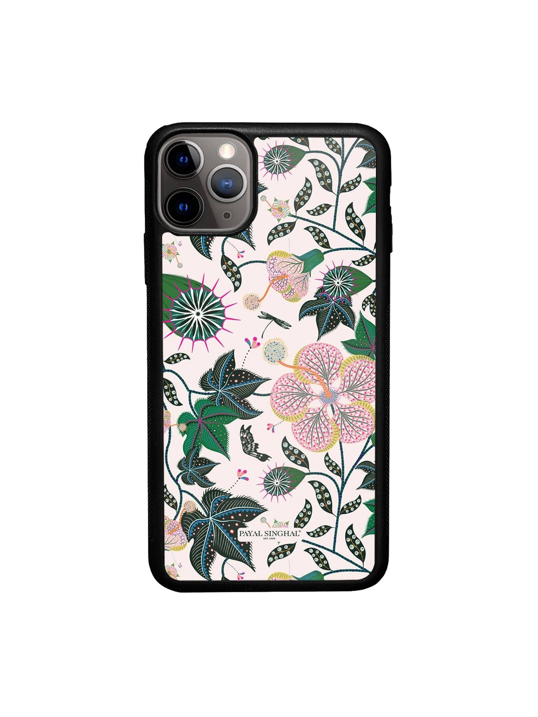

macmerise Floral Printed Glossy Finish iPhone 11 Pro Bumper Case Cover, White