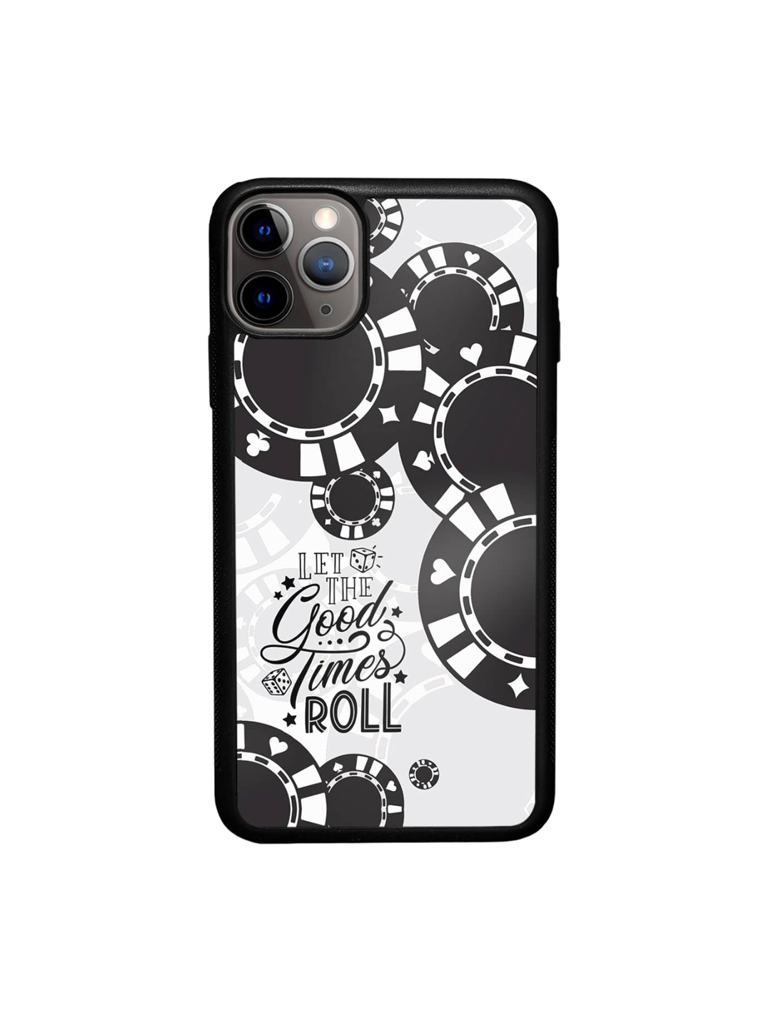 

macmerise Let the Good Times Roll Printed iPhone 11 Pro Max Bumper Cover, Black