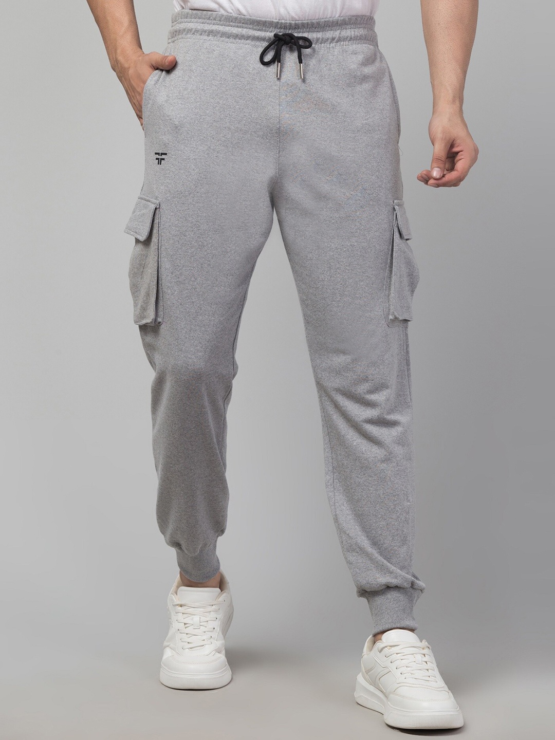 

FFLIRTYGO Men Cotton Slim-Fit Anti Odour Joggers, Grey