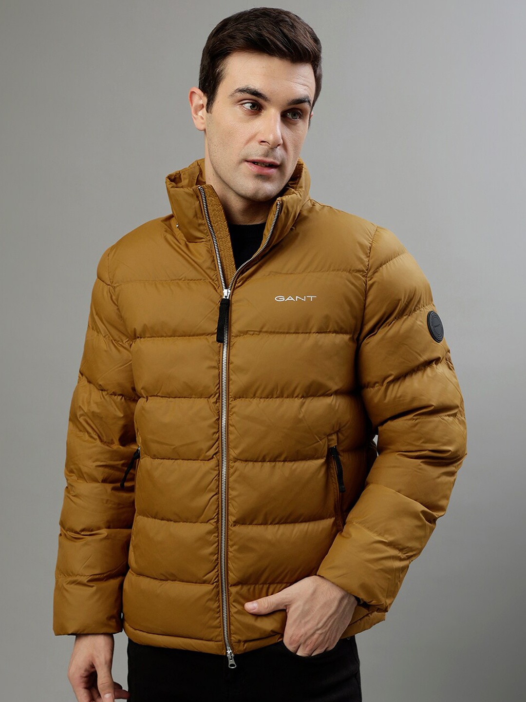 

GANT Solid Hooded Puffer Jacket, Brown