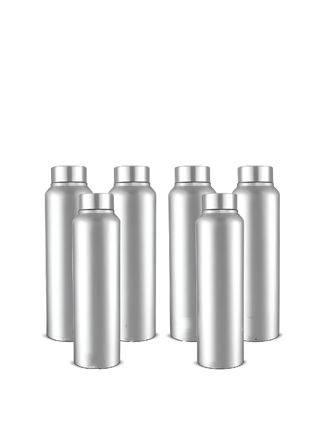 

ATROCK 6 Pieces Stainless Steel Fridge Water Bottle 1L Each, Silver