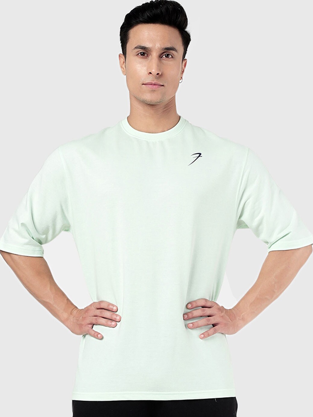 

FUAARK Round Neck Moisture Wicking Sports Oversized T-shirt, Sea green