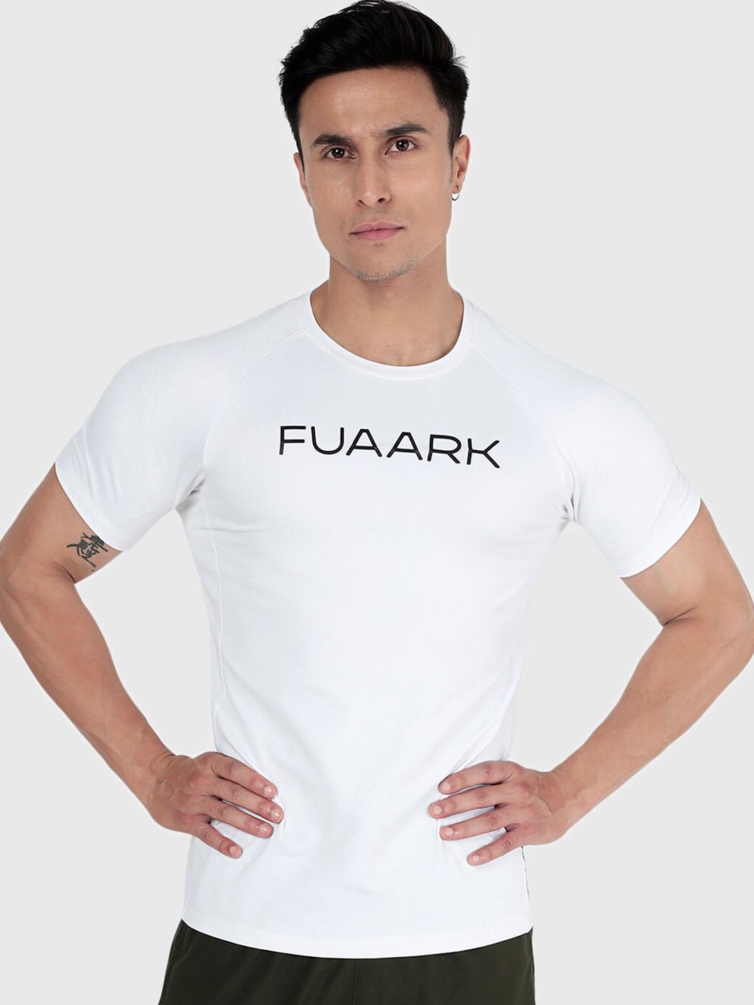 

FUAARK Typography Printed Anti Odour T-shirt, White