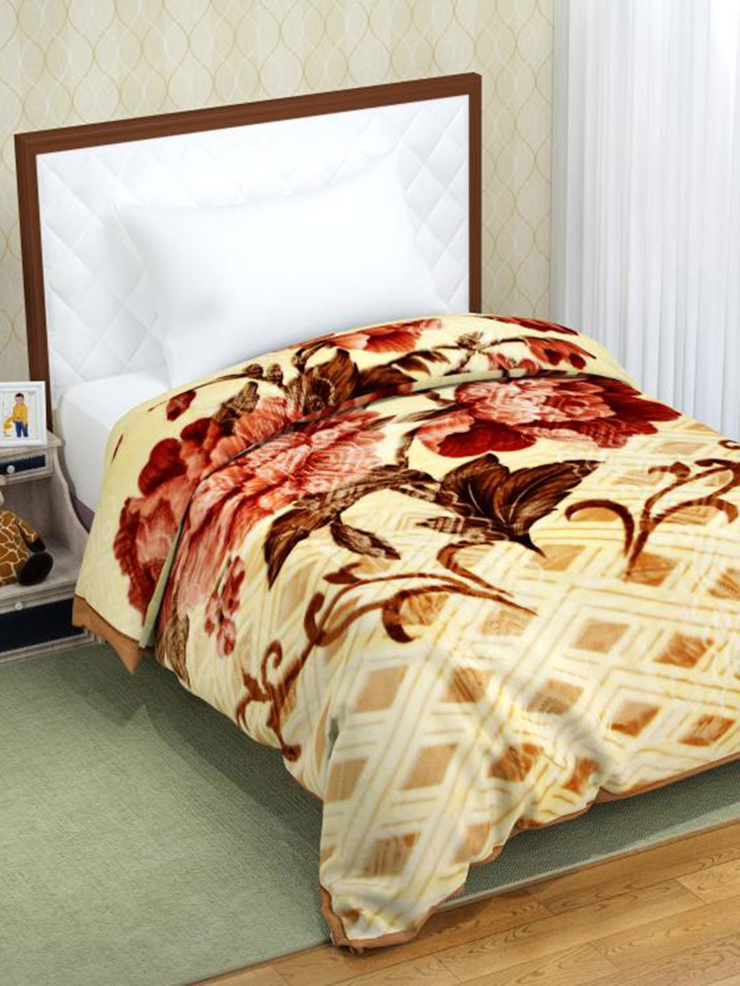 

Florida Yellow & Brown Mink Heavy Winter 800 GSM Single Bed Blanket