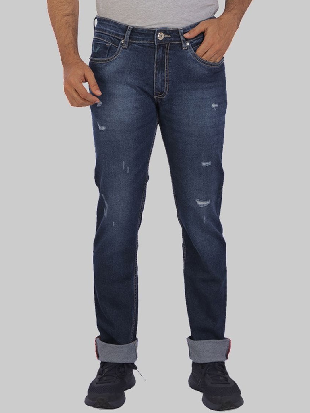 

ROCKING SWAMY Men Slim Fit Mid-Rise Light Fade Stretchable Cotton Jeans, Blue