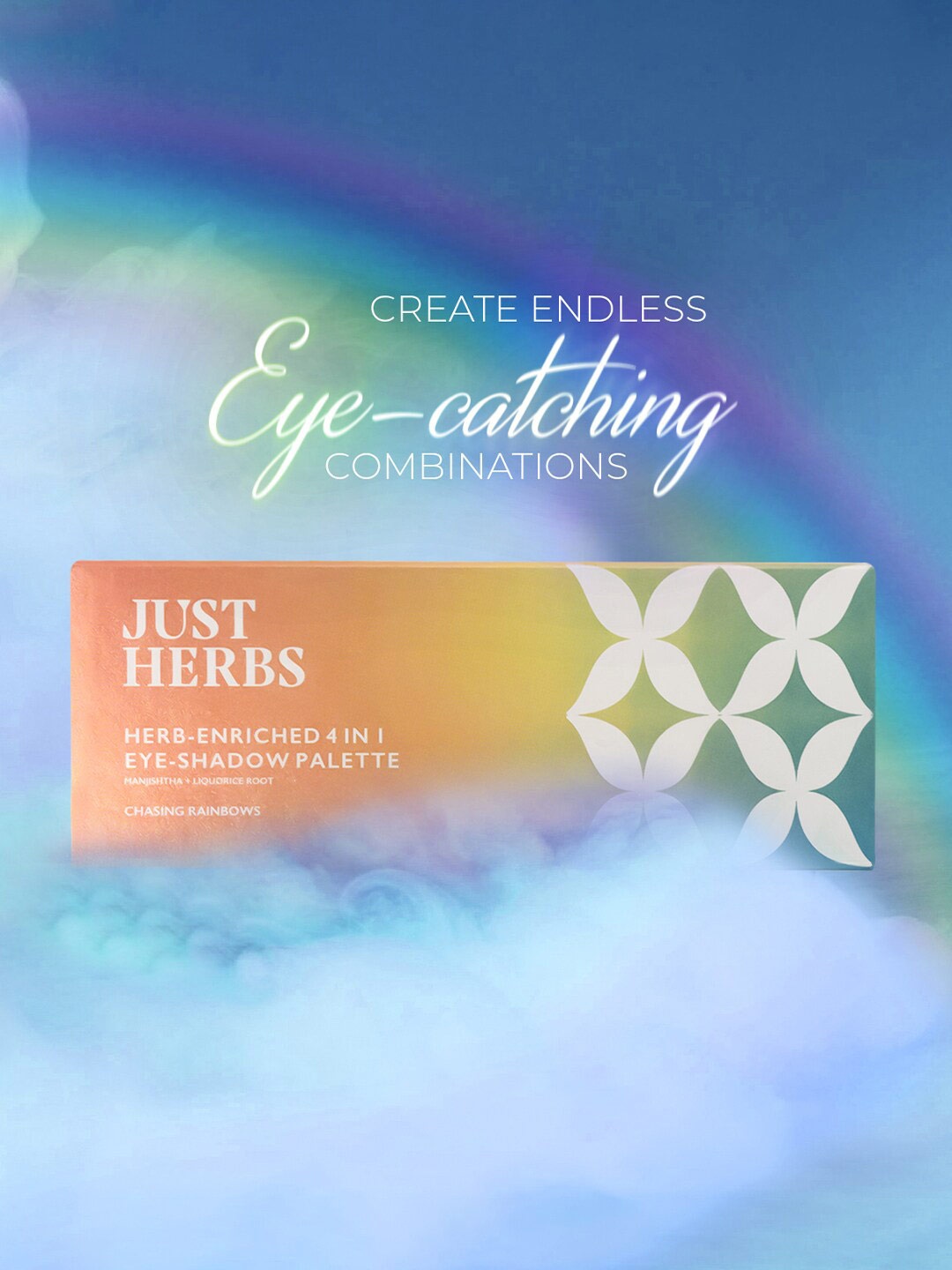 

Just Herbs Herbs Enriched 4 In 1 Eye Shadow Palette - 4g - Chasing Rainbows, Pink