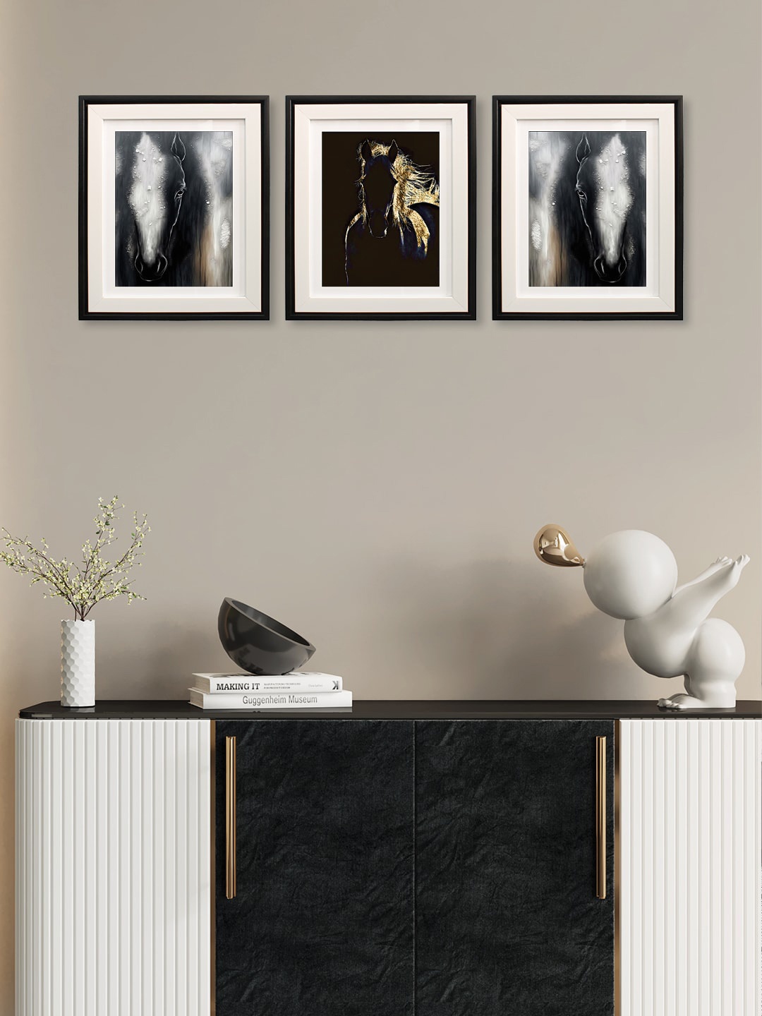 

RANDOM Black 3 Pieces Animals Printed Wall Art, Multi