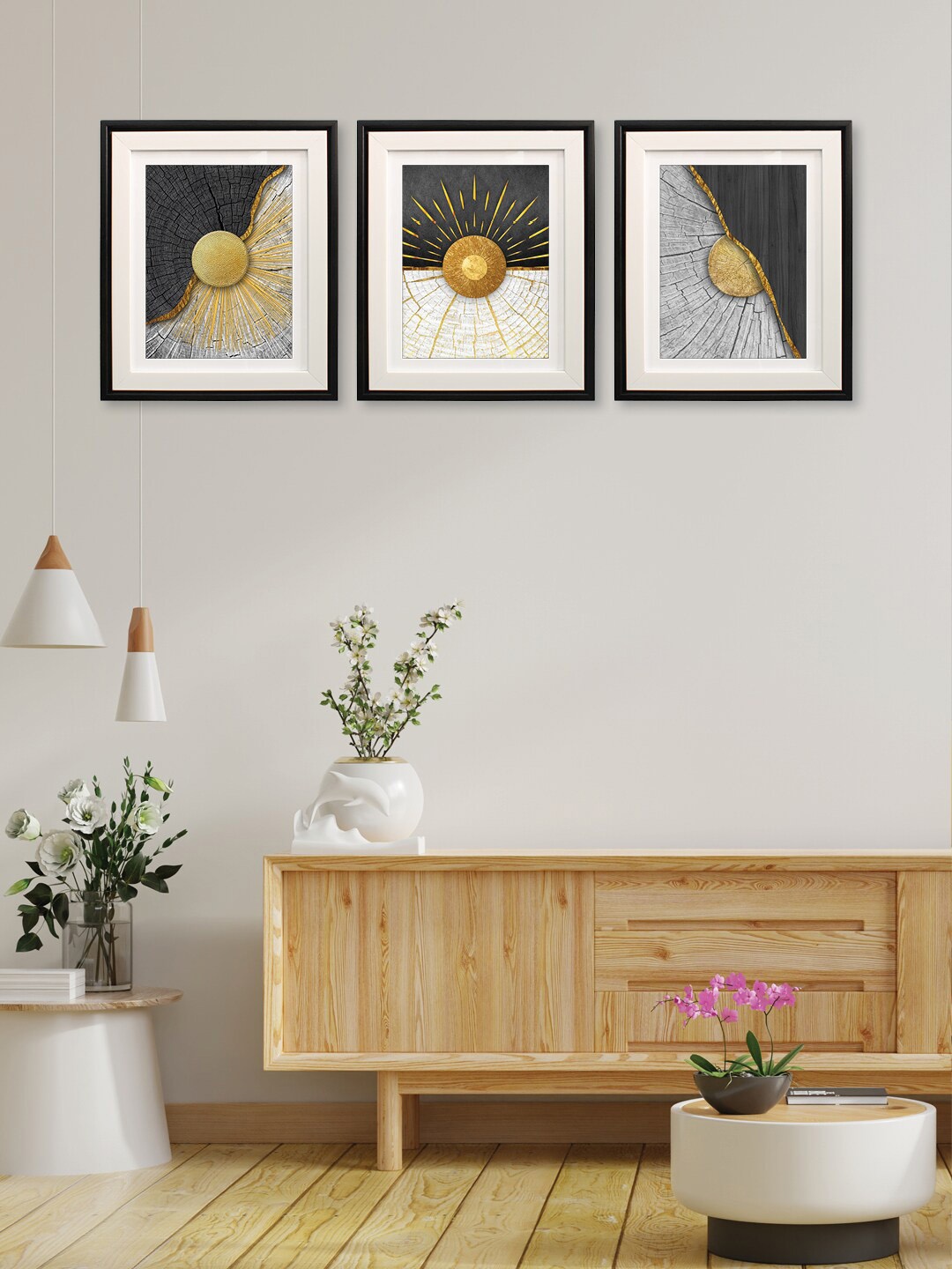 

RANDOM Grey & Gold-Toned Solar System Wooden Painting Wall Arts