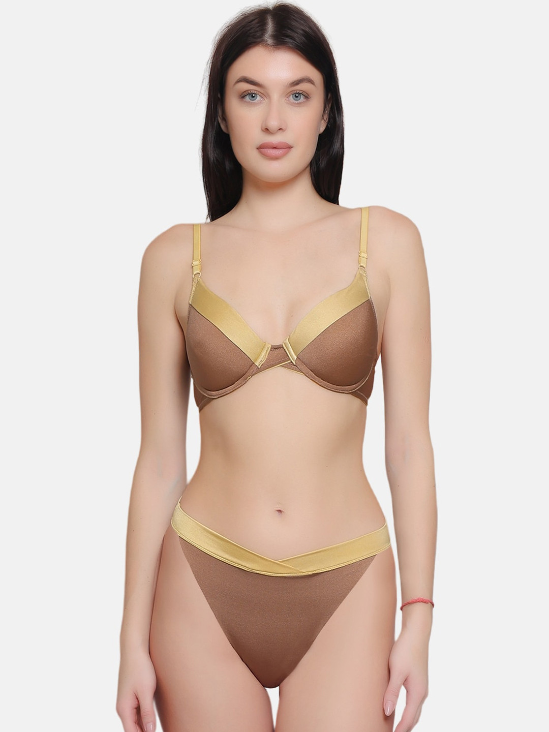 

CURWISH Heavily Padded Bikini Lingerie Set, Copper