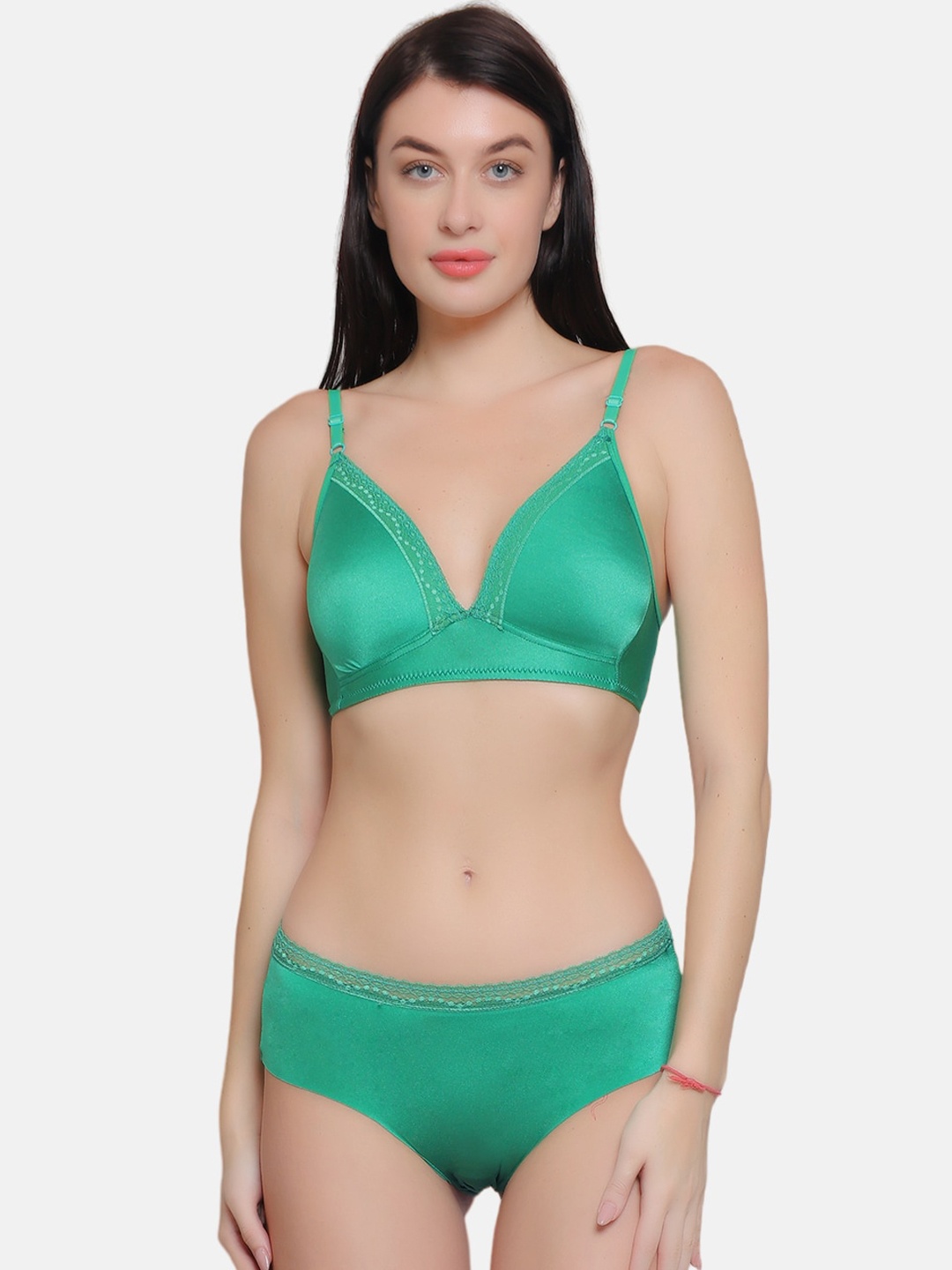 

CURWISH Seamless Laced Mid-Rise Hipster Brief, Green