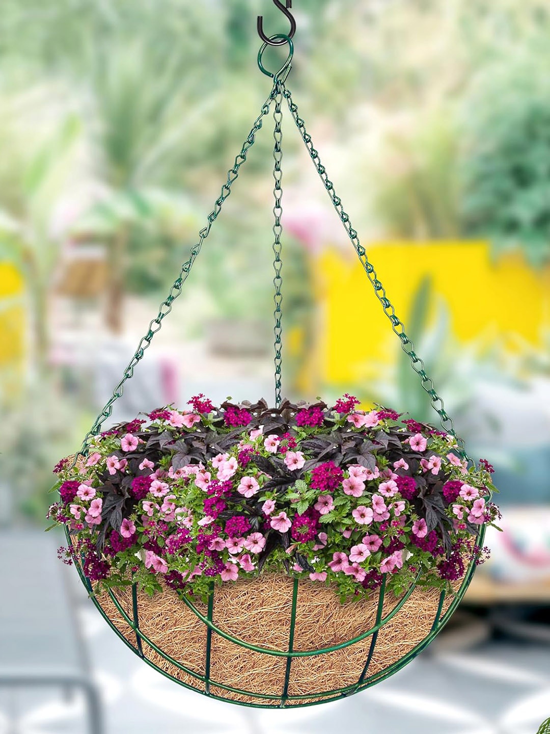 

Garden Deco Green 6 Pieces Hanging Basket Planter With Chain