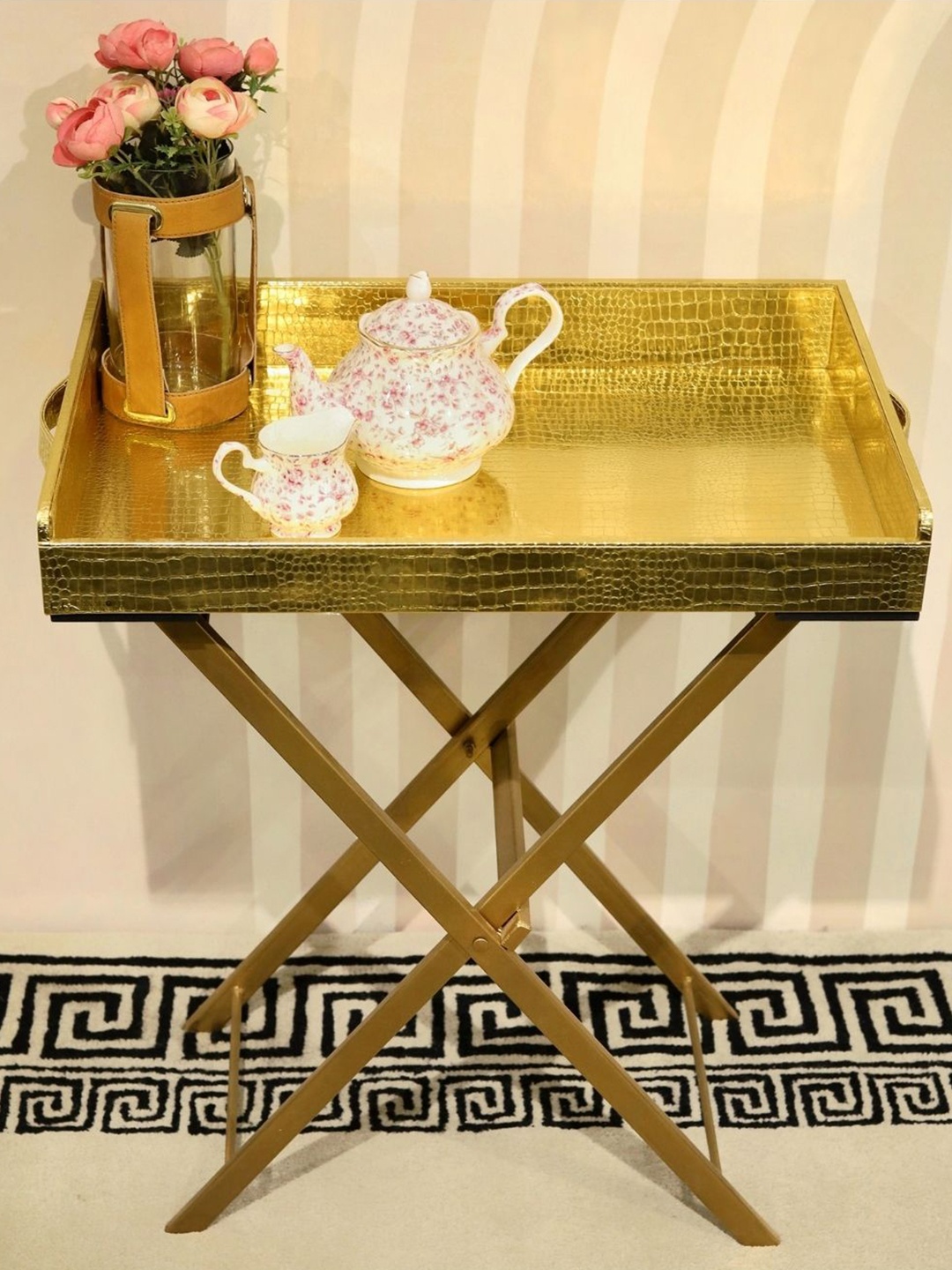 

CasaGold Yellow Square Butler Tray, Gold