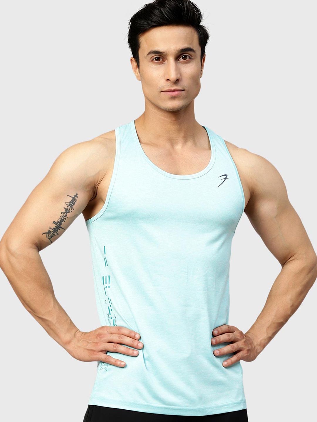 

FUAARK Scoop Neck Gym Vest, Blue