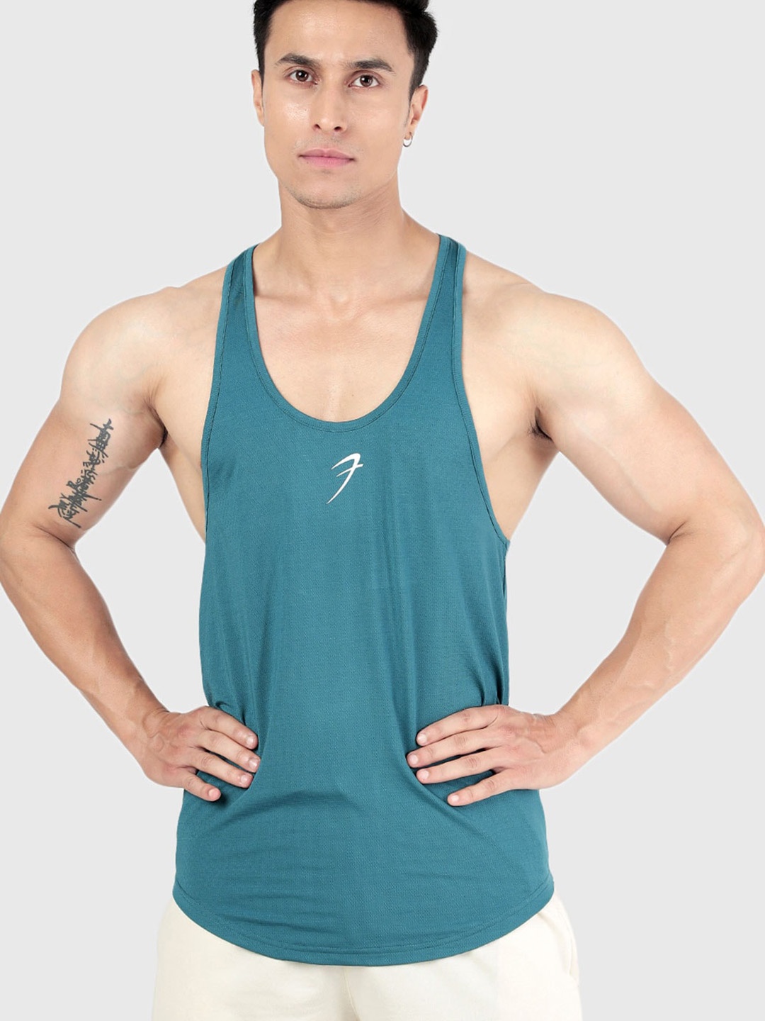 

FUAARK Scoop Neck Gym Vest, Sea green