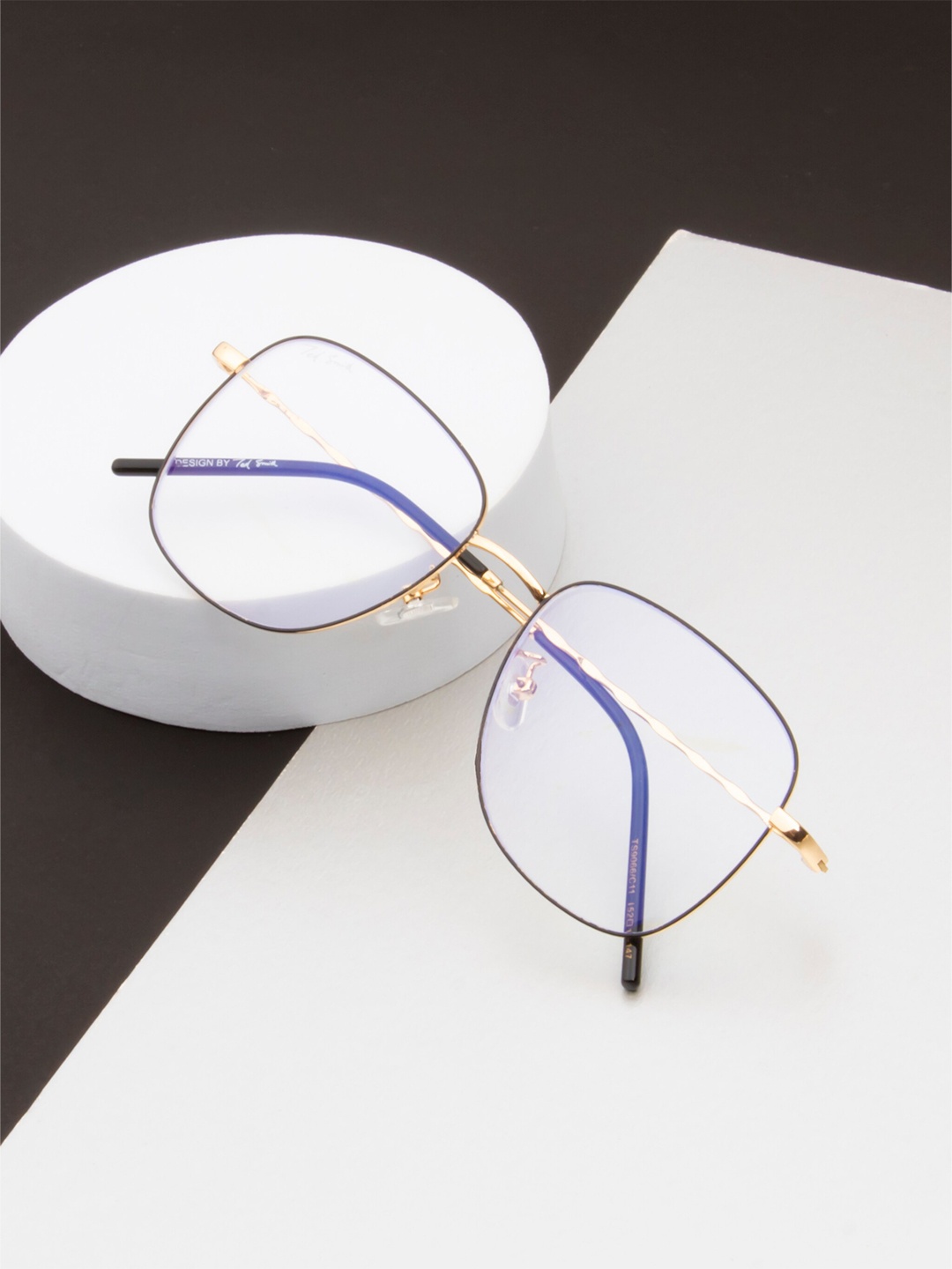 

Ted Smith Unisex Full Rim Square Frames TSF-9066_C11-Black With Gold