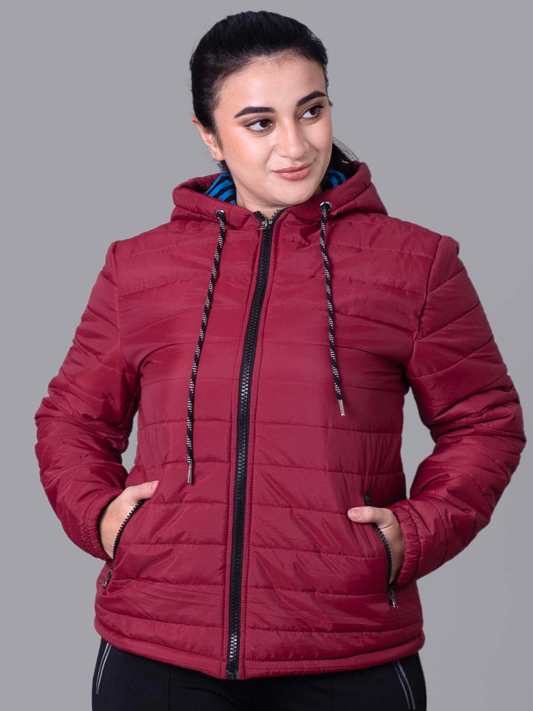 

Keepfit Hooded Lightweight Puffer Jacket, Maroon