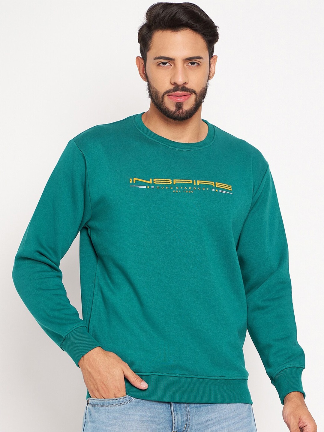 

Duke Typography Printed Long Sleeves Fleece Pullover, Blue