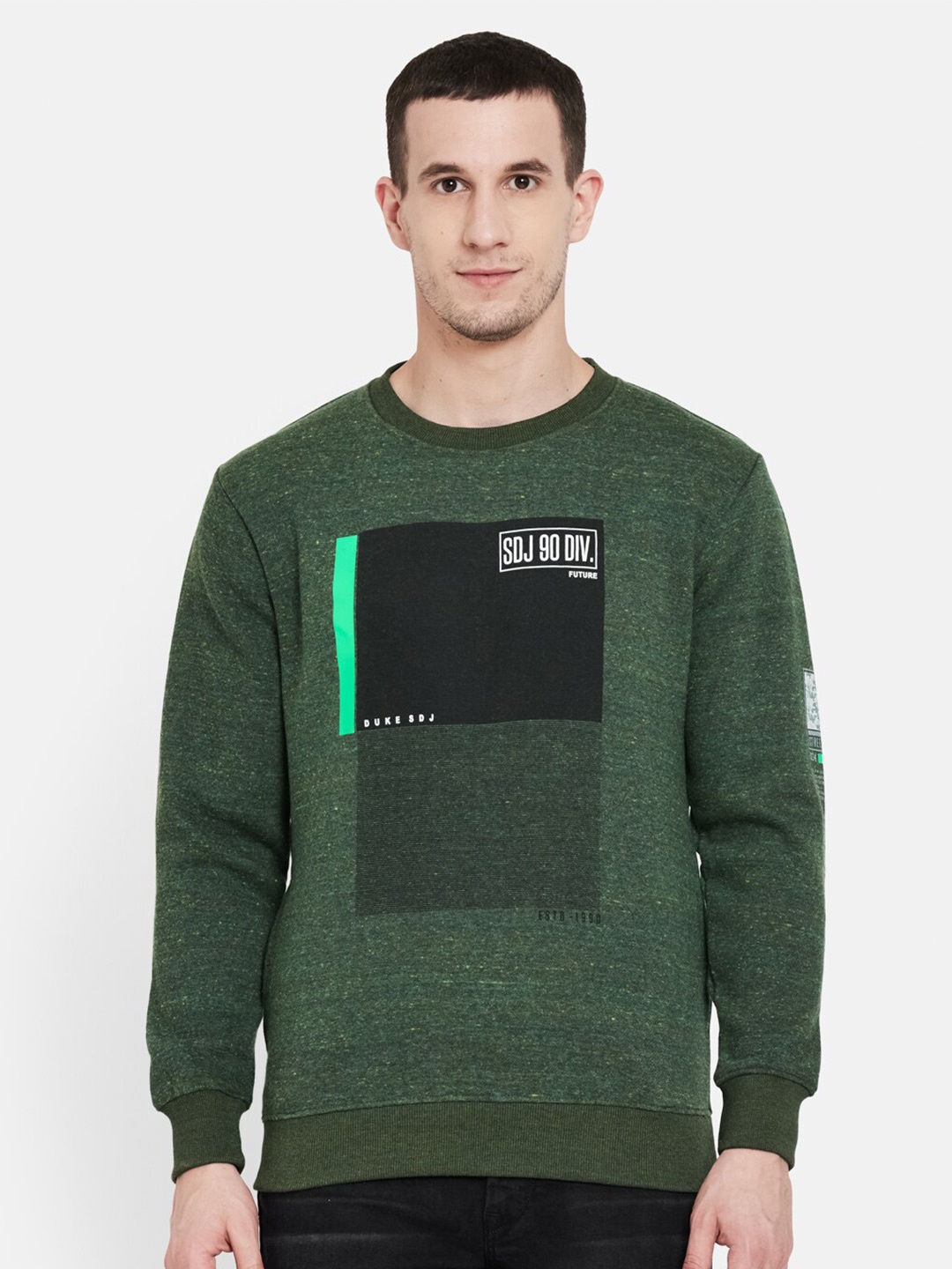 

Duke Typography Printed Fleece Pullover, Green