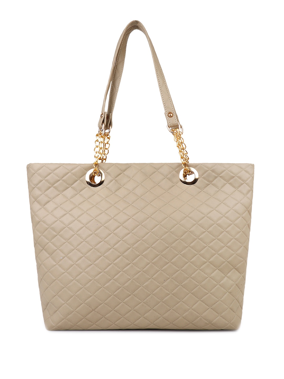 

OsaiZ Textured Structured Shoulder Bag, Beige