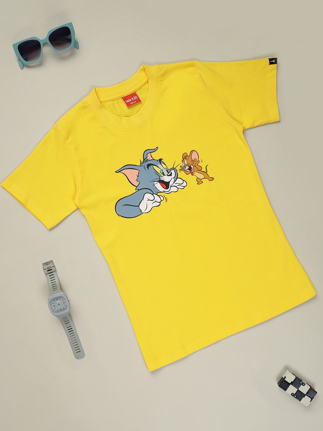 

Gavin Paris Girls Tom & Jerry Printed Pure Cotton Bio Finish T-shirt, Yellow