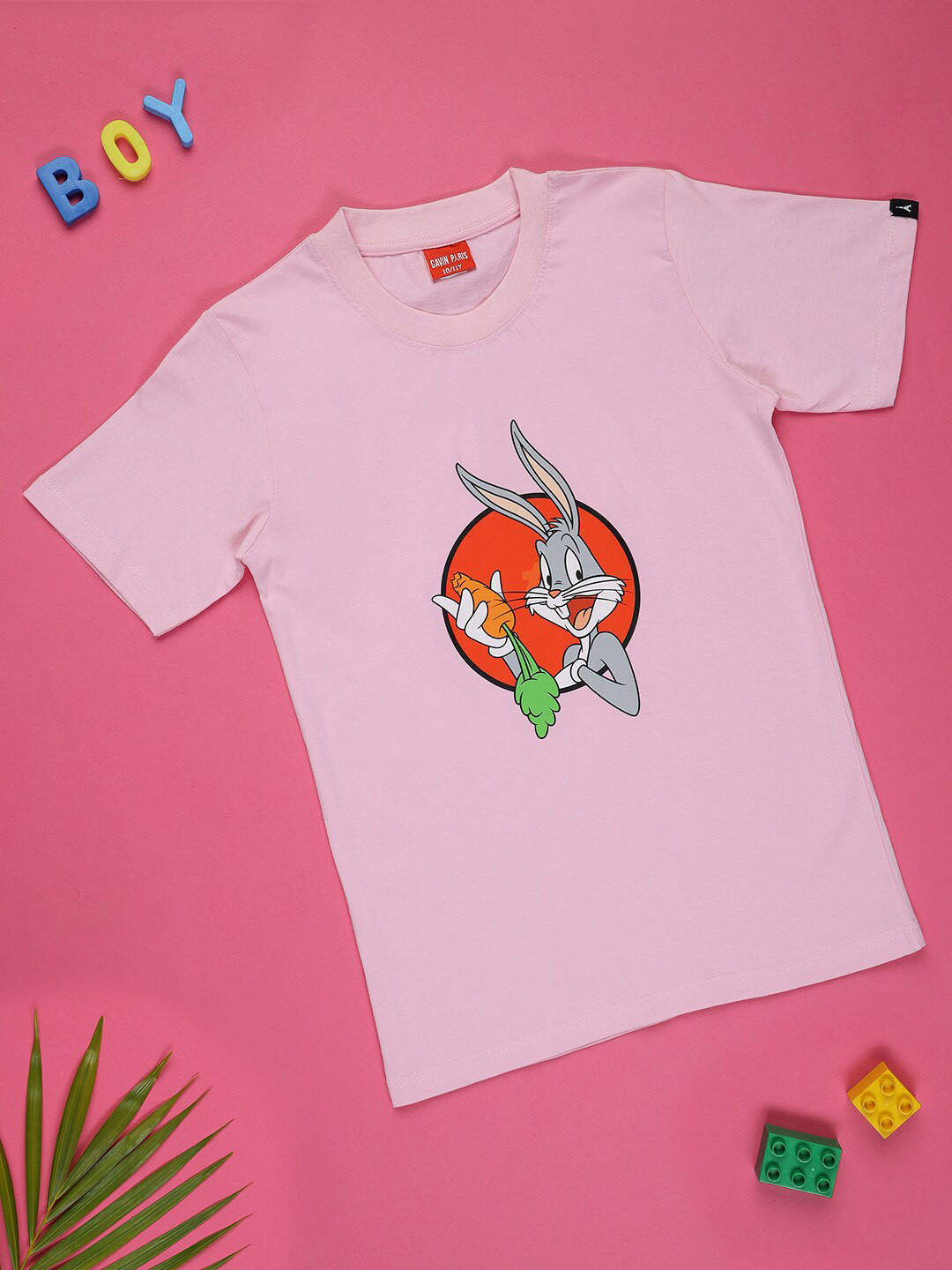 

Gavin Paris Girls Bugs Bunny Printed Bio Finish Pure Cotton T-shirt, Pink