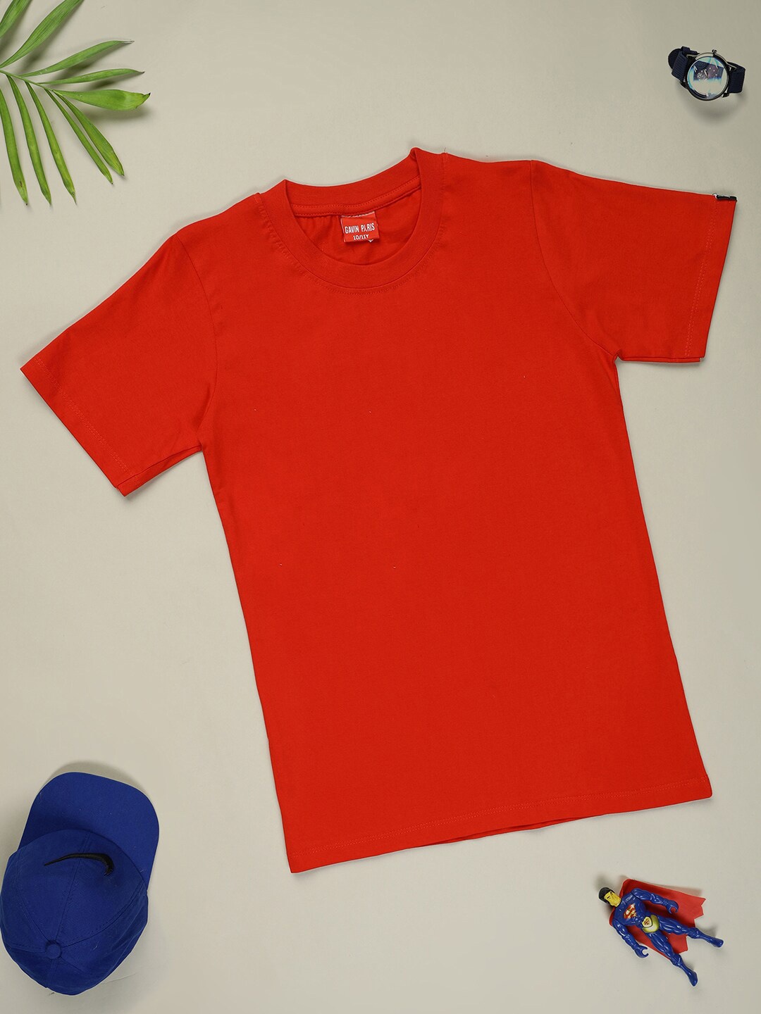 

Gavin Paris Girls Round Neck Short Sleeves Cotton T-shirt, Red