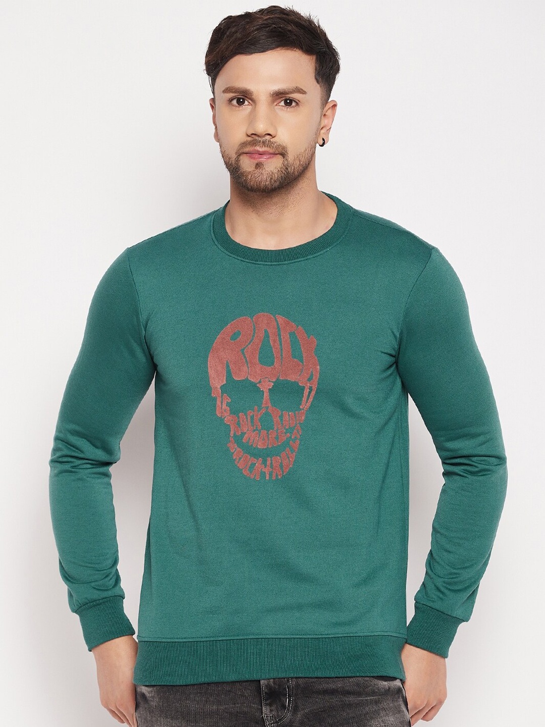 

STROP Graphic Printed Round Neck Sweatshirt, Green