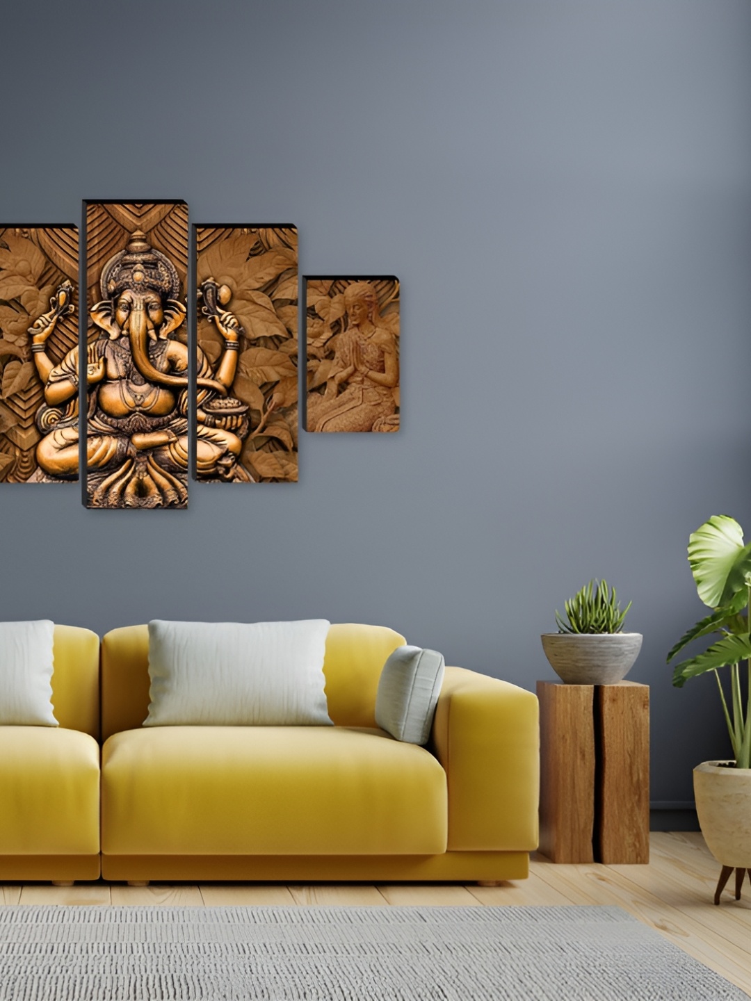 

WALLMAX Brown 5 Pieces Religious Synthetic Wood Wall Art