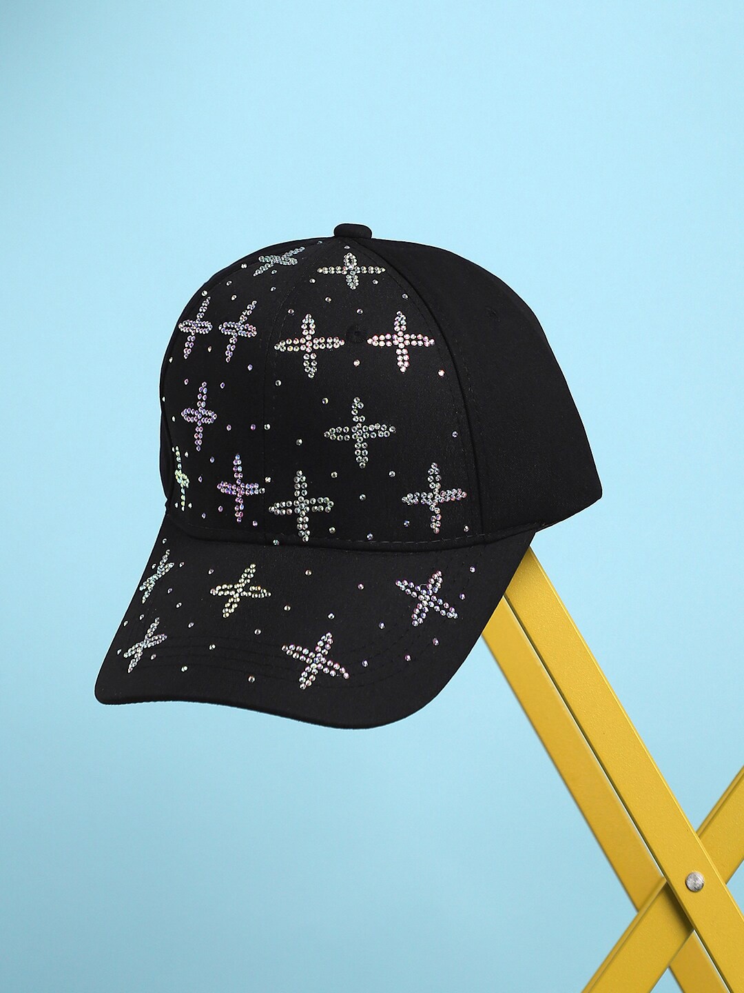 

HAUTE SAUCE by Campus Sutra Women Embellished Baseball Cap, Black