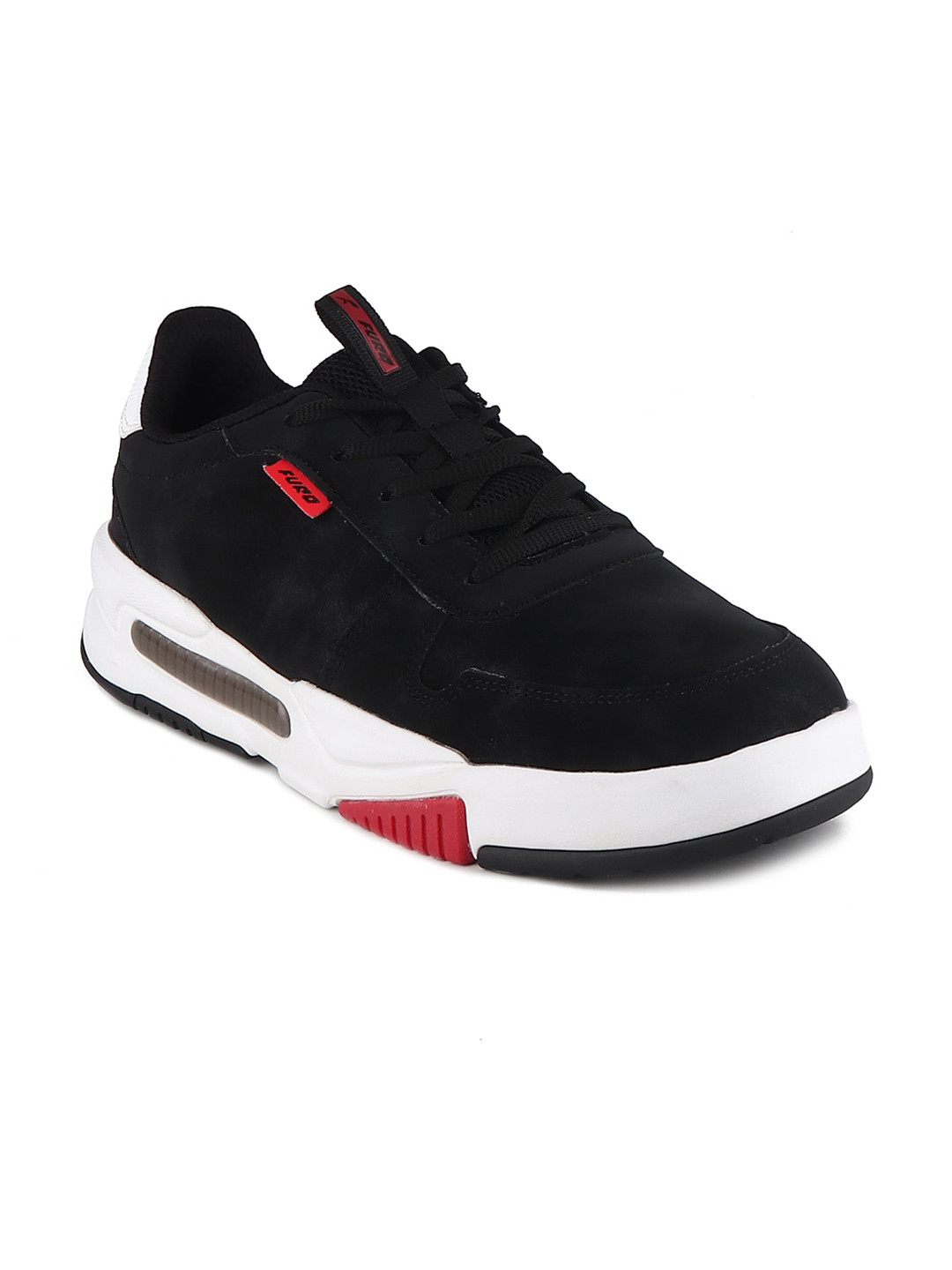 

FURO by Red Chief Men Contrast Sole Lightweight Sneakers, Black