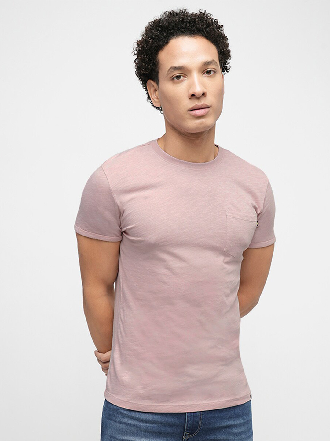 

Jack & Jones Slim Fit Round Neck Pure Cotton T-shirt, Mauve
