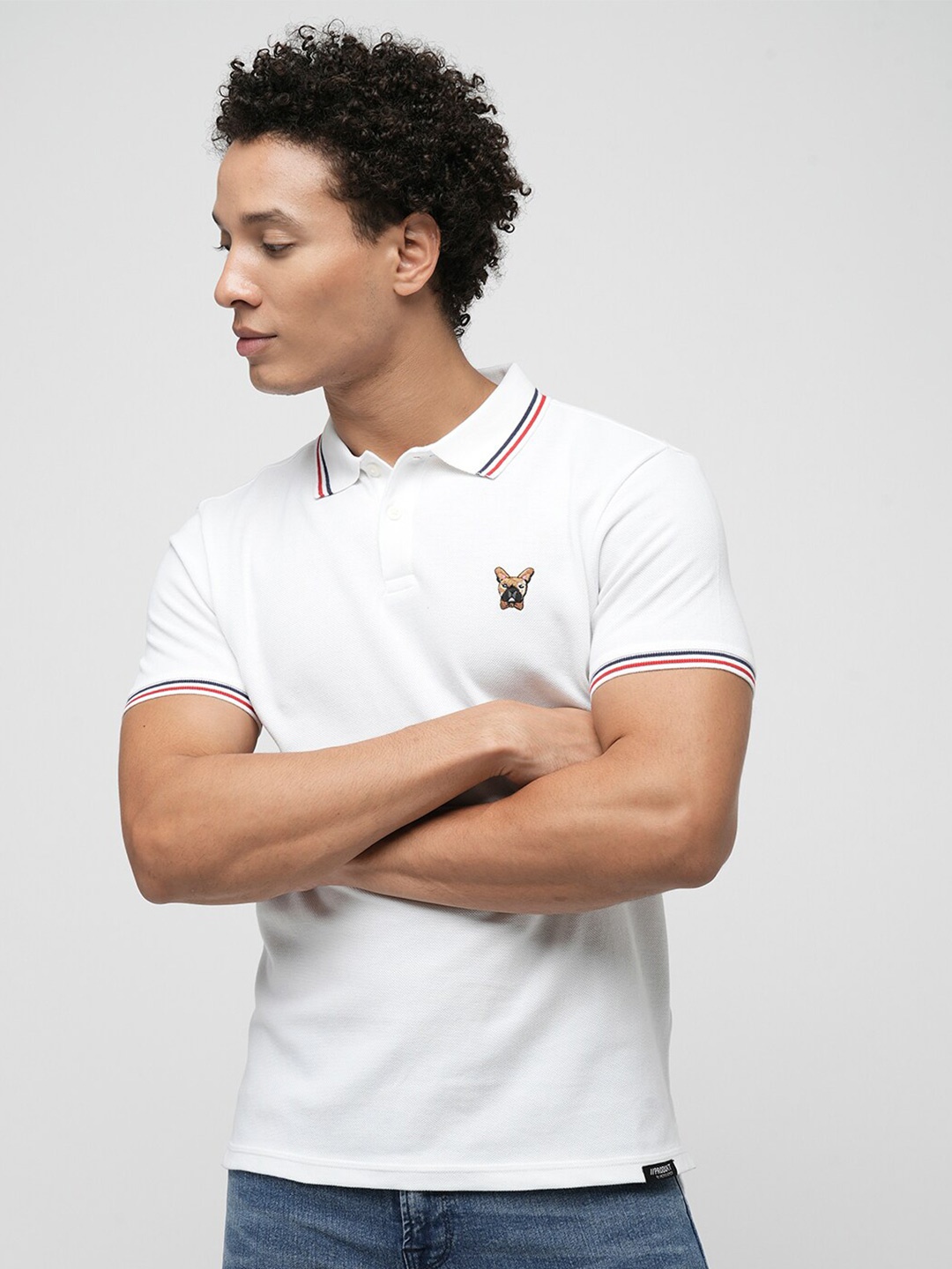 

Jack & Jones Polo Collar Slim Fit Pure Cotton T-shirt, White
